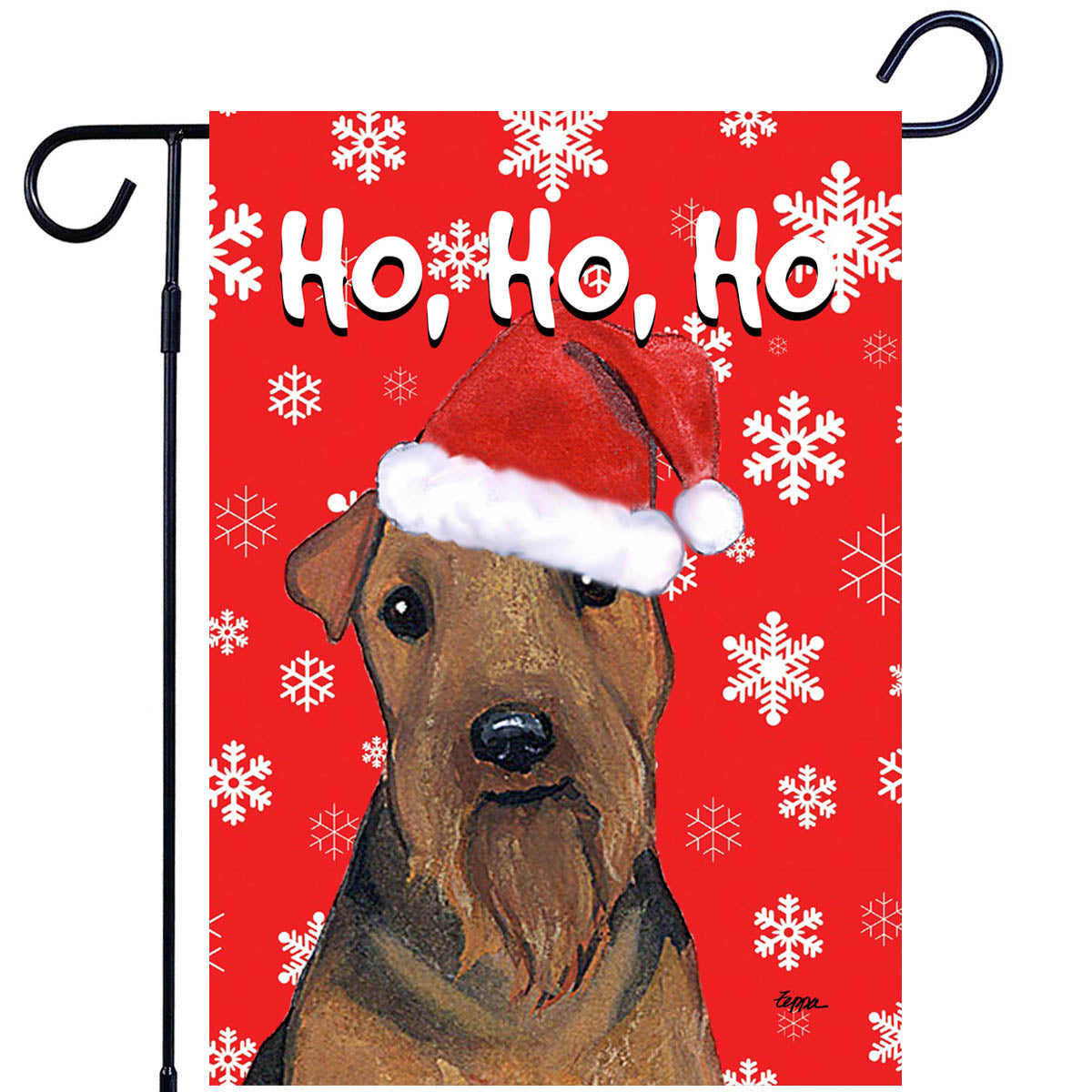 Welsh Terrier Ho Ho Ho Garden Flag