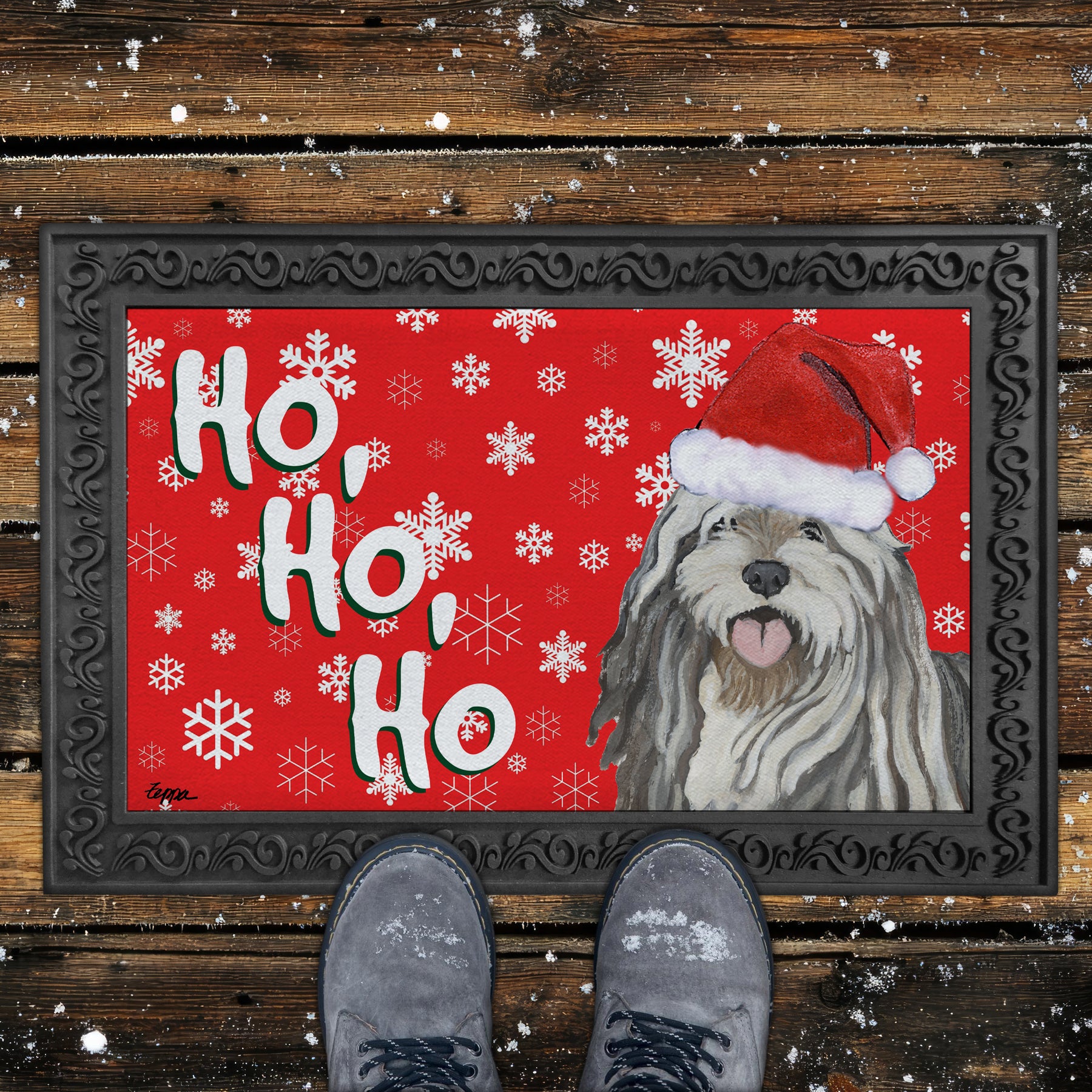 Bergamasco Ho Ho Ho Door Mat in Red