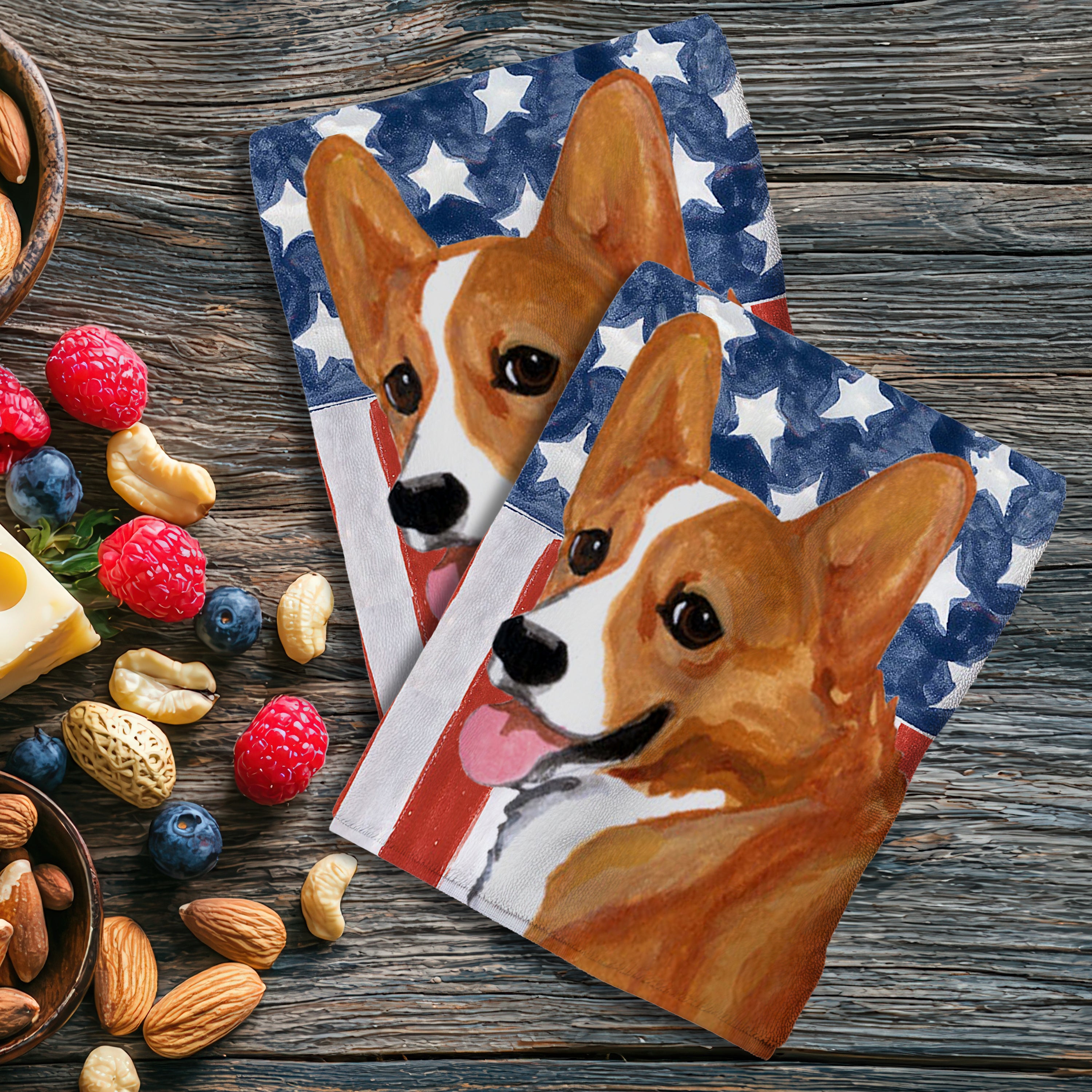 Welsh Corgi Americana Kitchen Towel Set