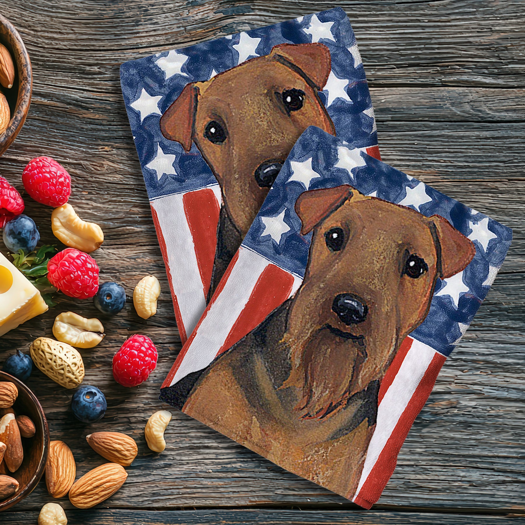 Welsh Terrier Americana Kitchen Towel Set