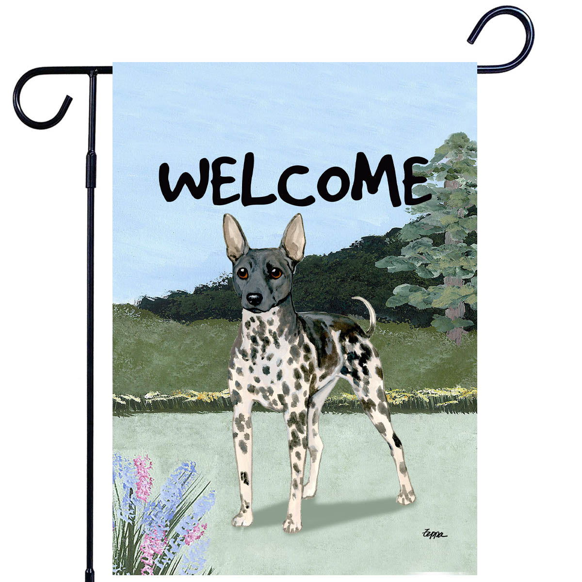 American Hairless Terrier Welcome Garden Flag