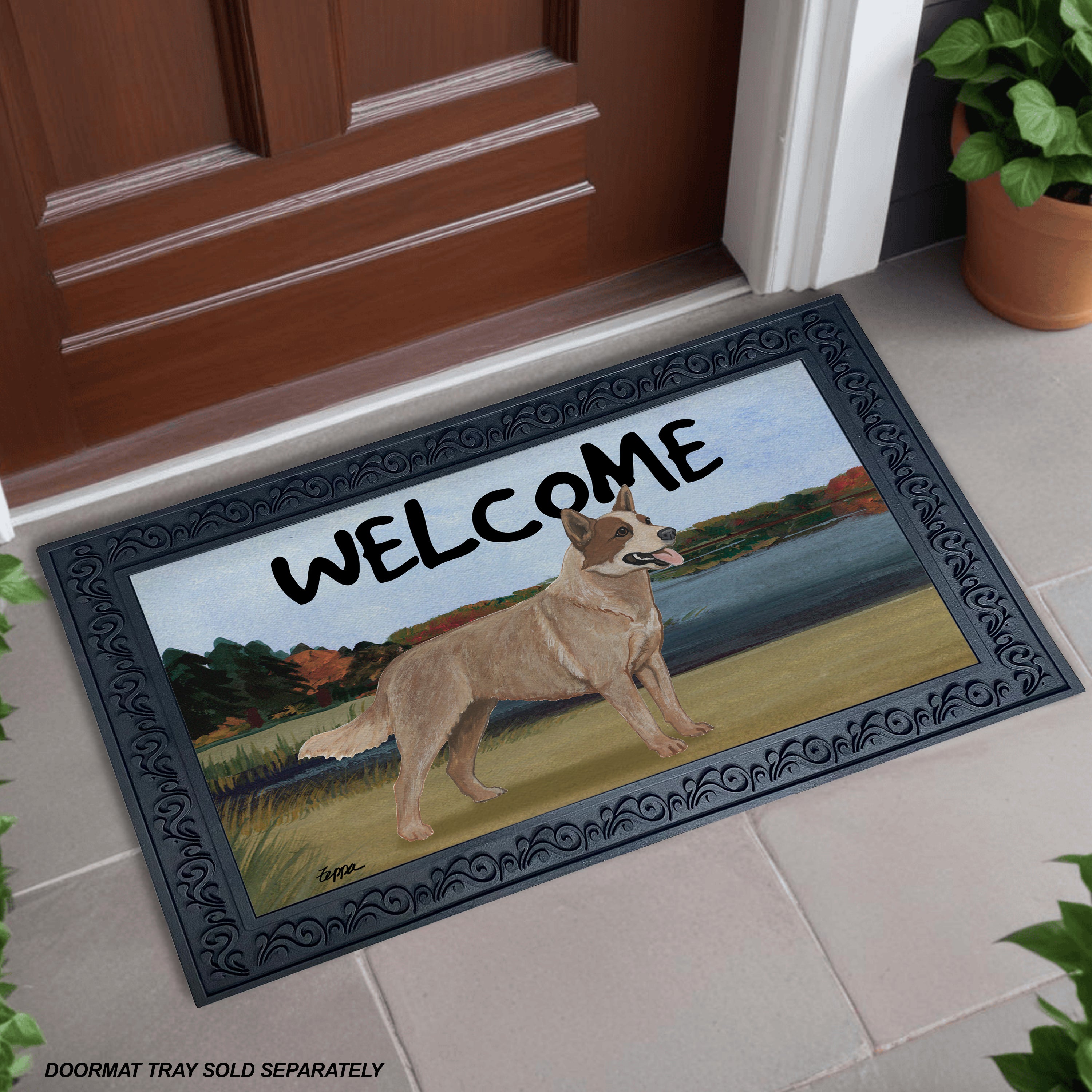 Australian Cattle Dog Scenic Welcome Mat