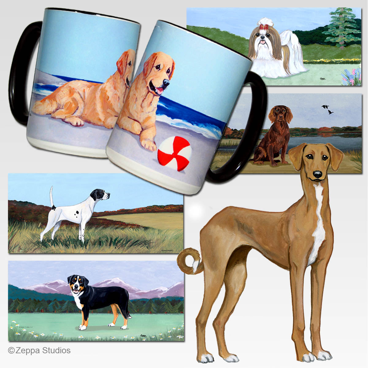 azawakh scenic mugs