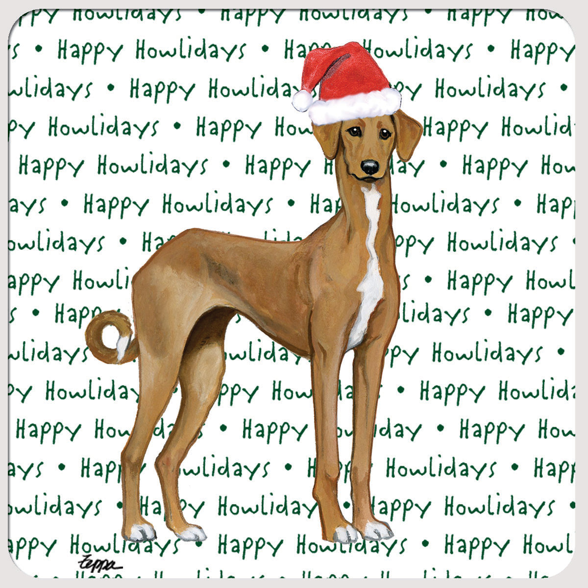 azawakh happy howlidays coasters