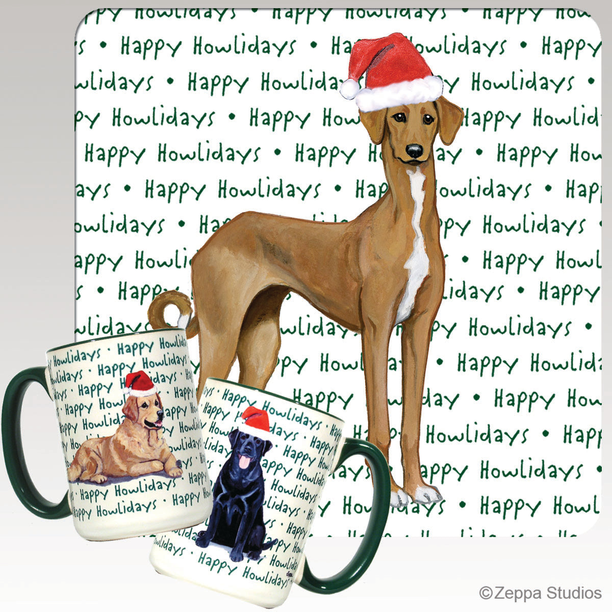 azawakh happy howliday mugs