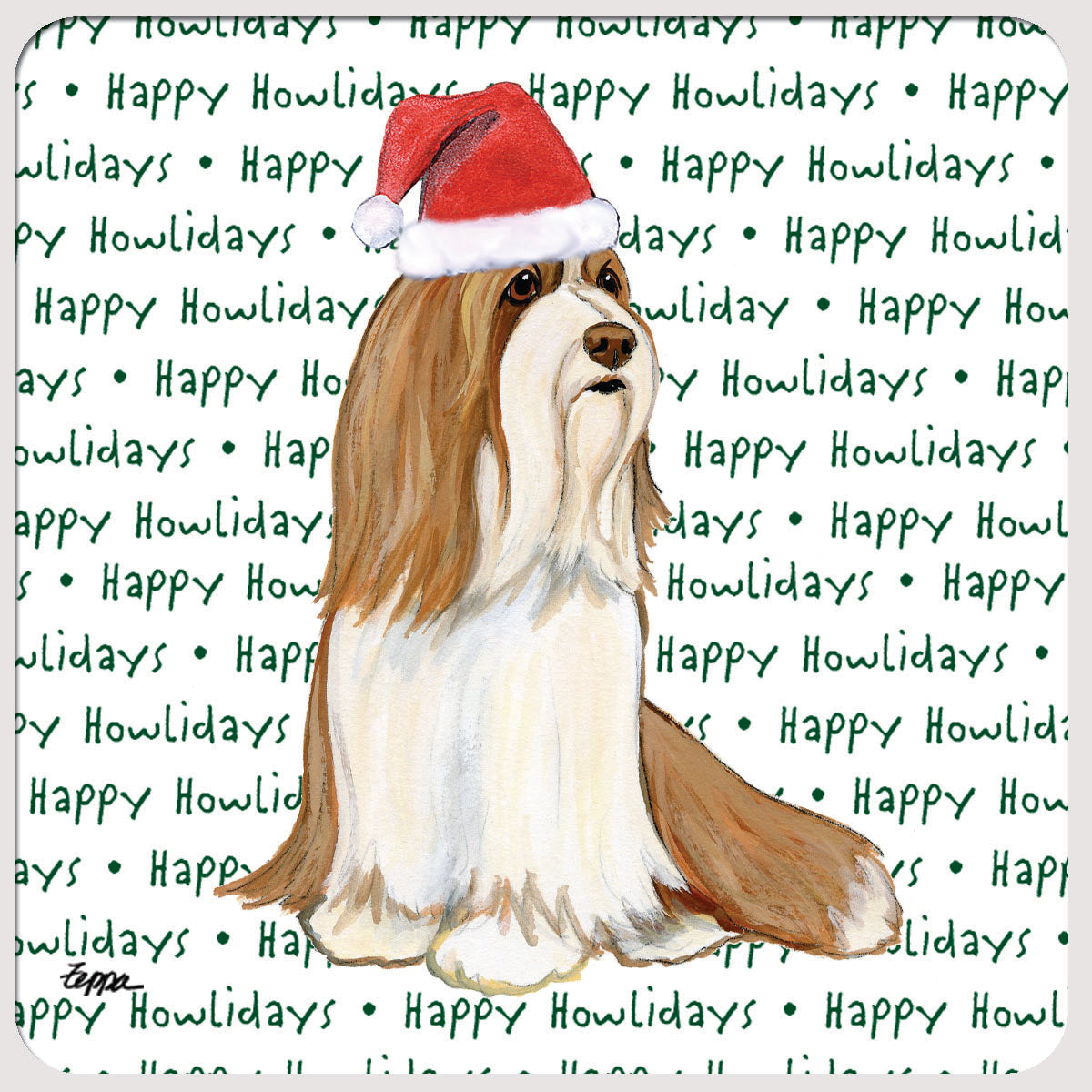 Bearded Collie Christmas Coasters