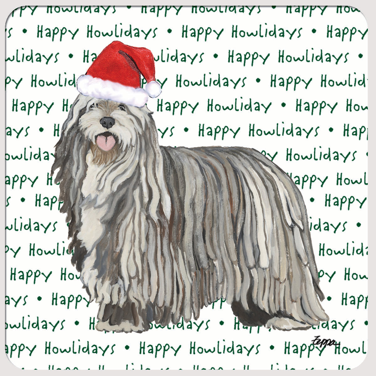 Bergamasco Happy Howlidays Beverage Coaster