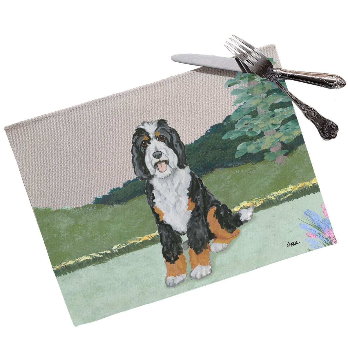 Bernedoodle Scenic Placemats