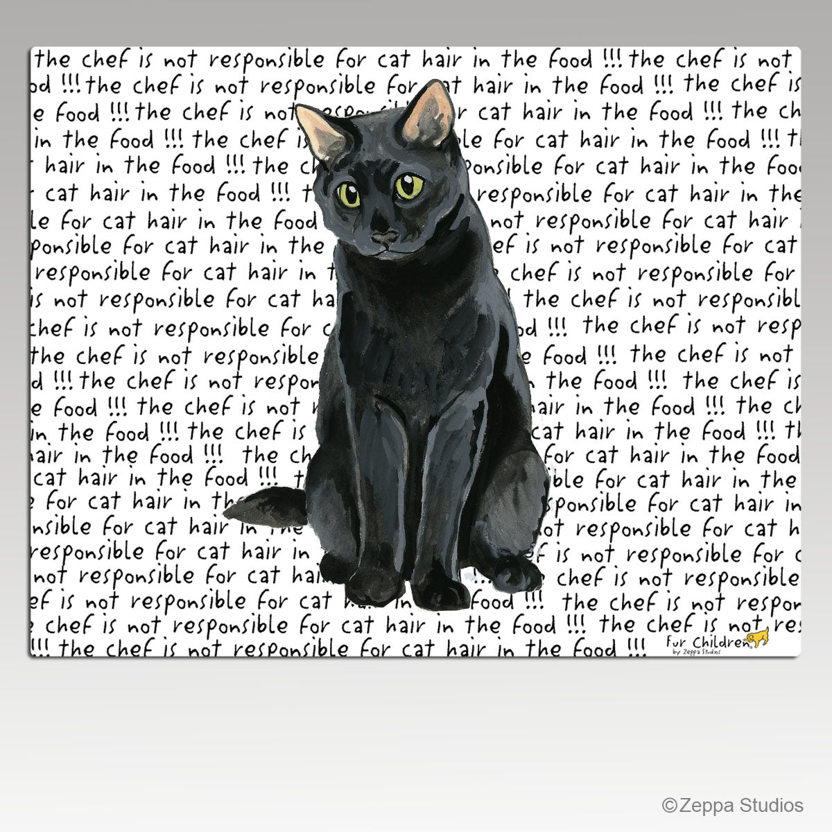 Black Cat Message Cutting Board