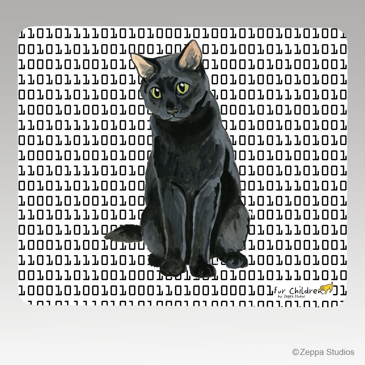 Black Cat Megabyte Mouse Pad