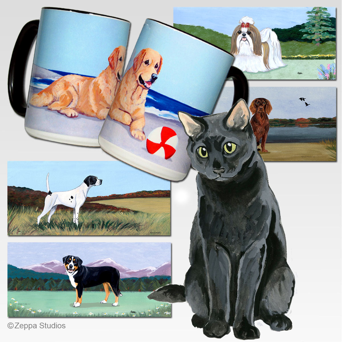 Black Cat Scenic Mug