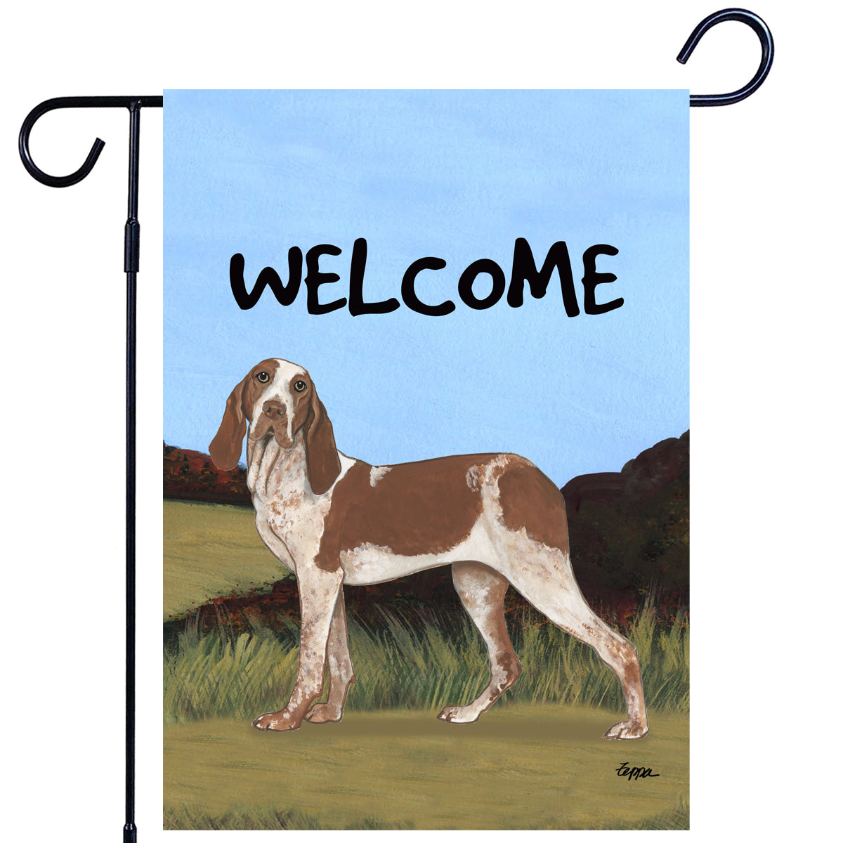 Bracco Italiano Welcome Garden Flag