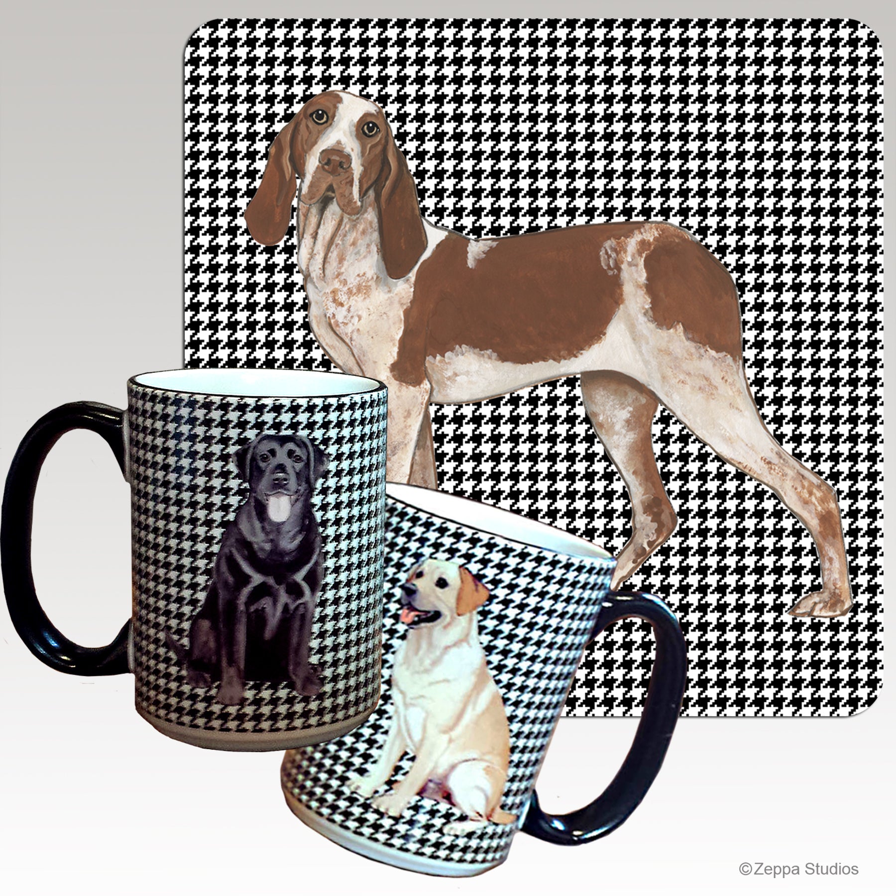 Bracco Italiano Houndstooth Mugs