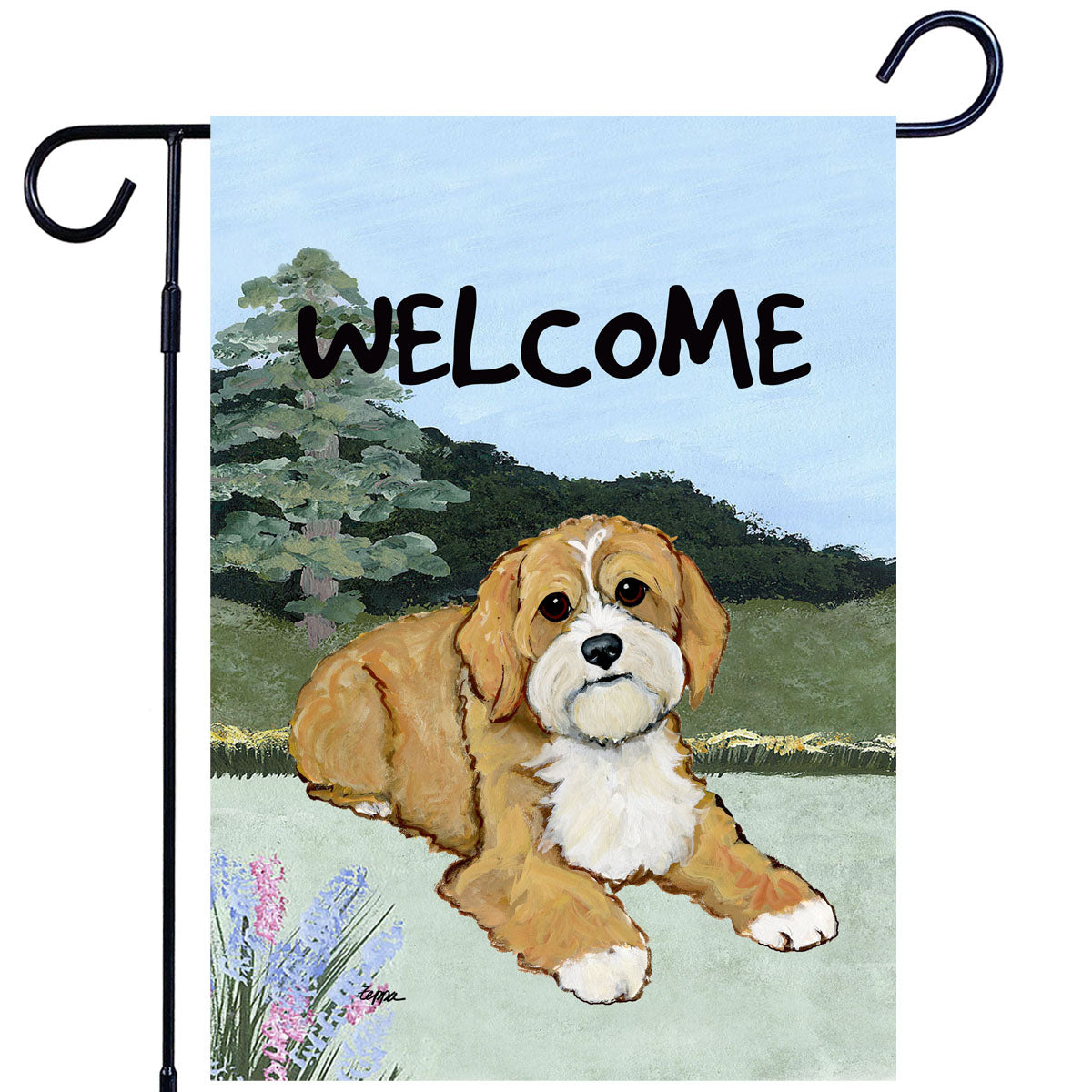 Cavapoo Scenic Garden Flag