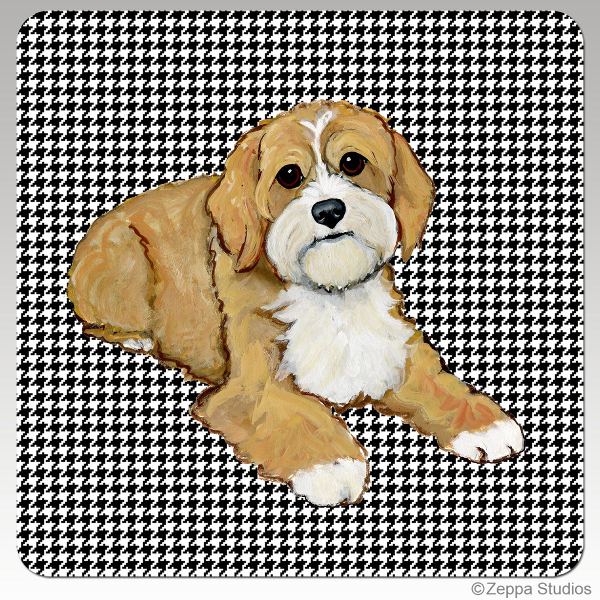 Cavapoo Houndzstooth Coasters