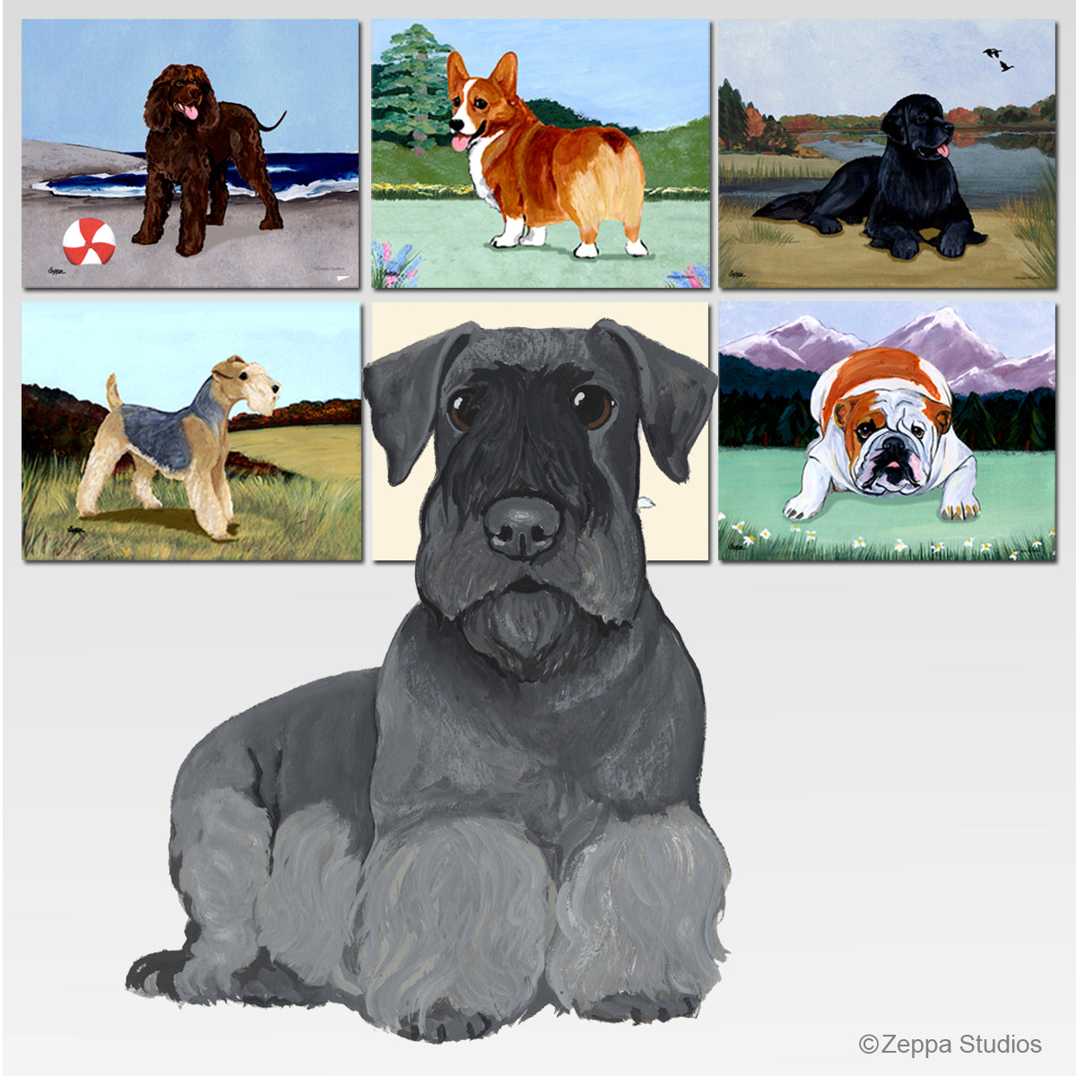 Cesky Terrier Scenic Tempered Glass Cutting Boards
