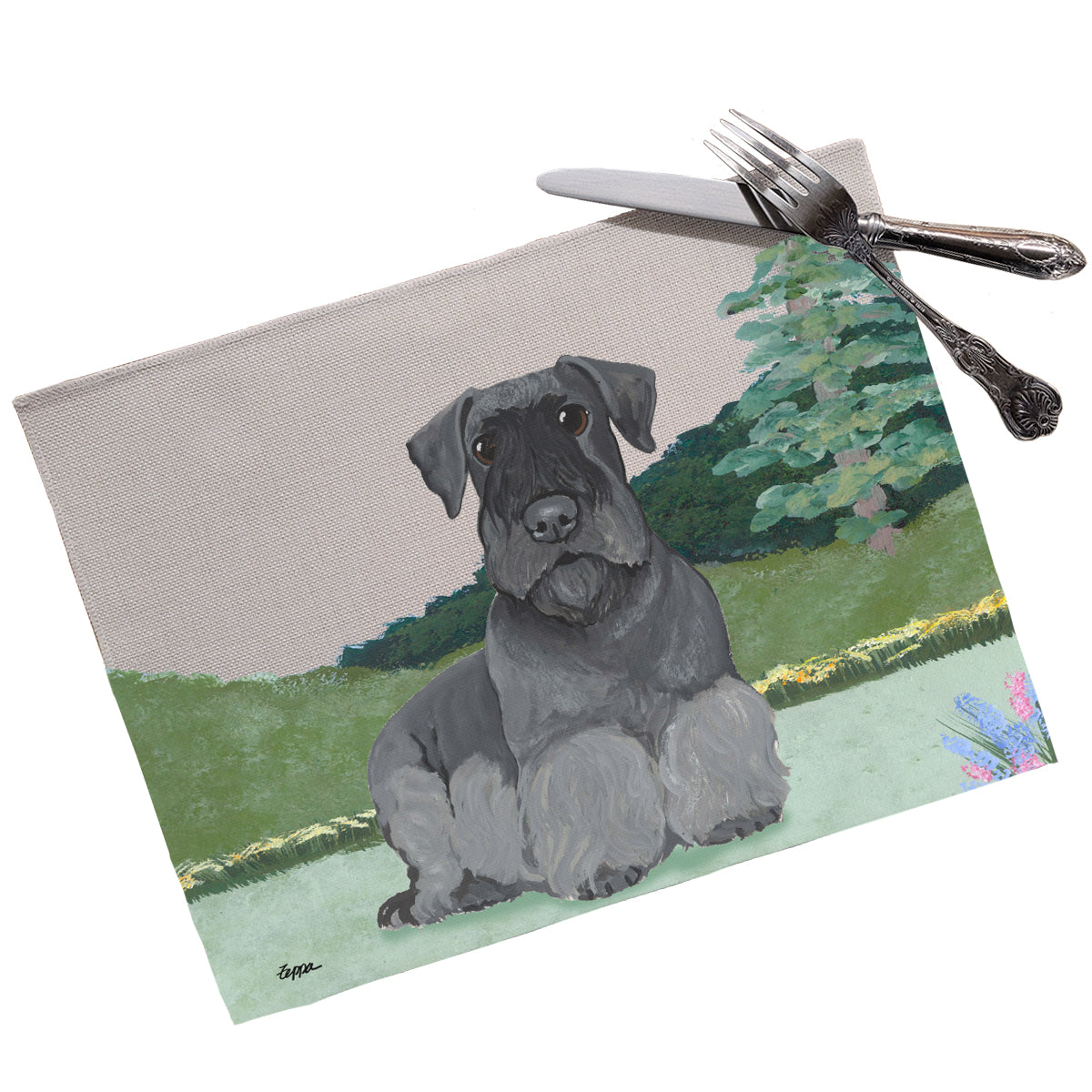 Cesky Terrier Yard Scene Placemats