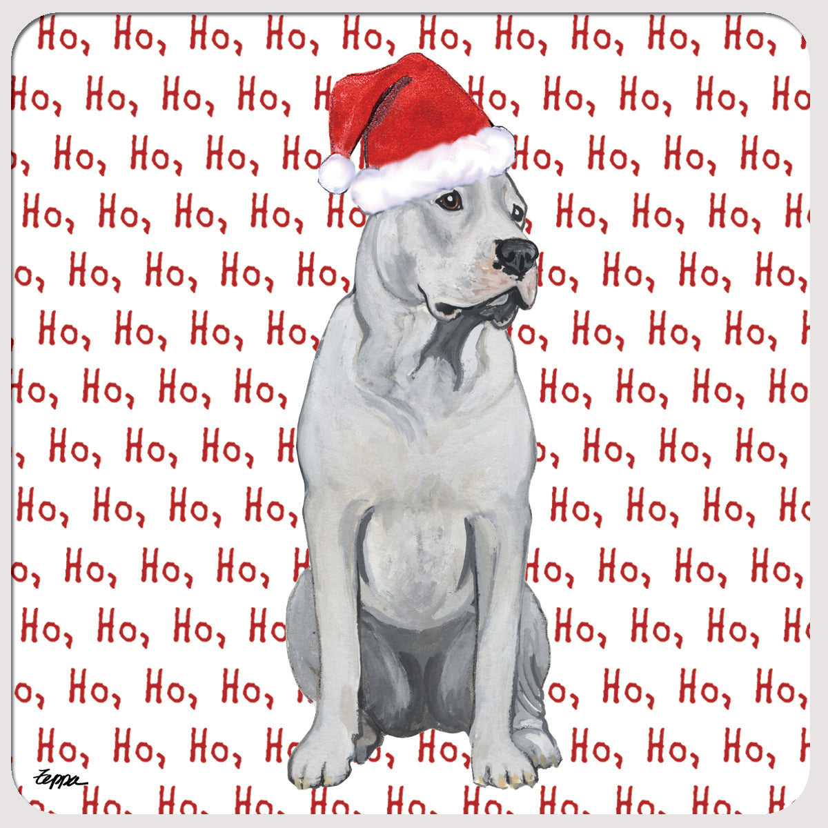 Dogo Argentino Ho Ho Ho Christmas Coasters