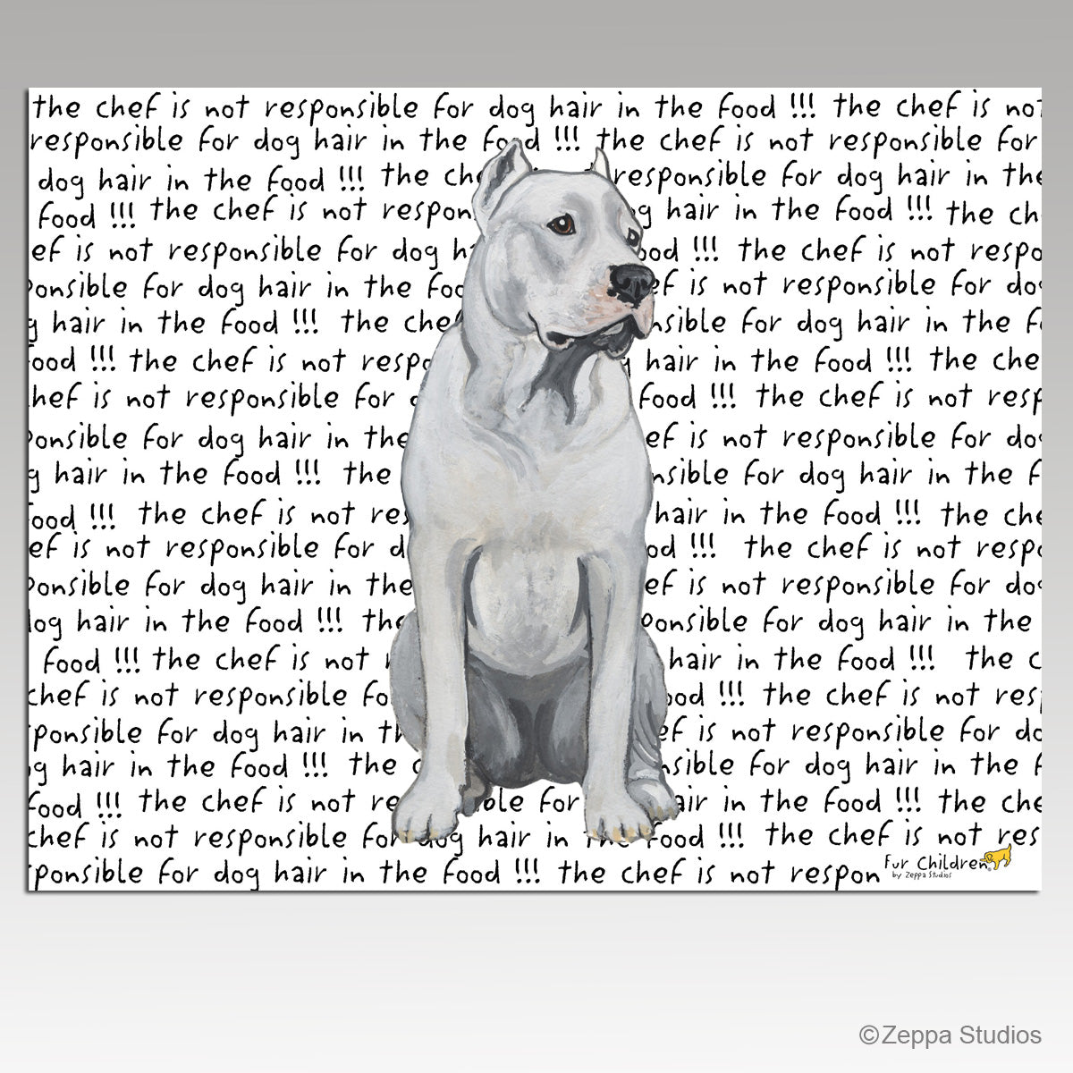 Dogo Argentino Tempered Glass Cutting Board
