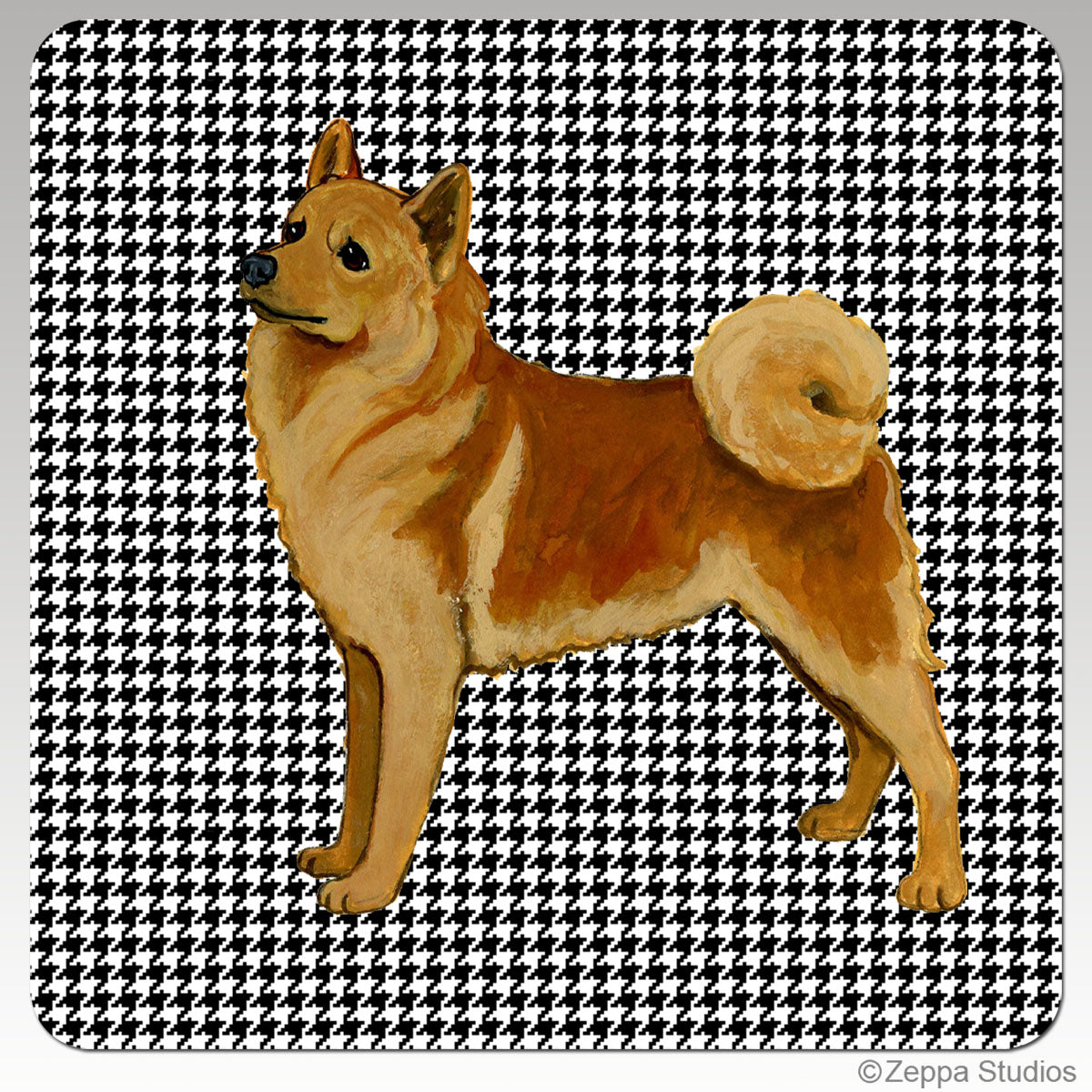 Finnish Spitz Houndzstooth Coasters