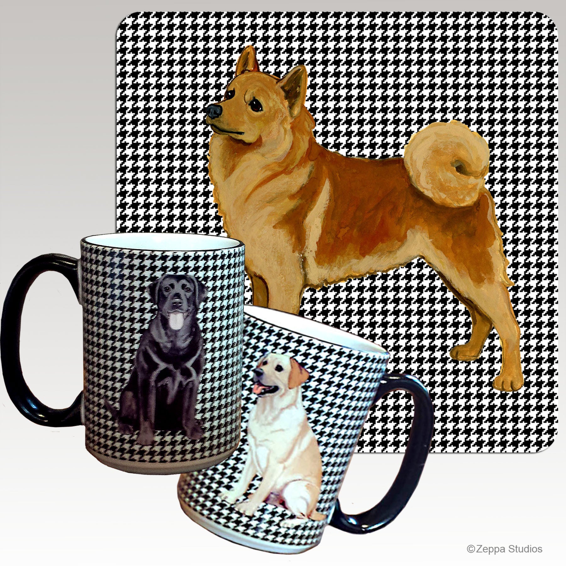 Finnish Spitz Houndzstooth Mug