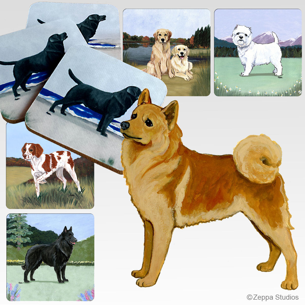 Finnish Spitz Scenic Coasters