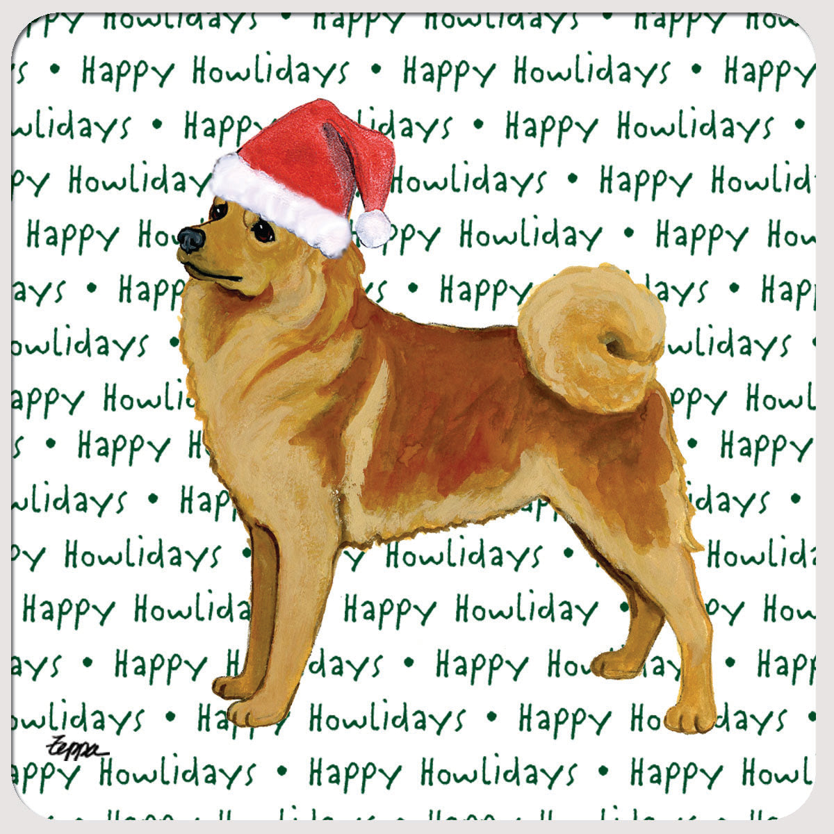 Finnish Spitz Christmas Coasters