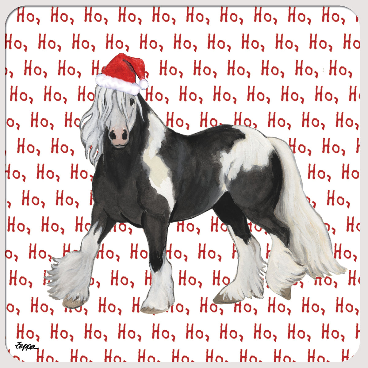 Gypsy Vanner Ho Ho Ho Christmas Coasters