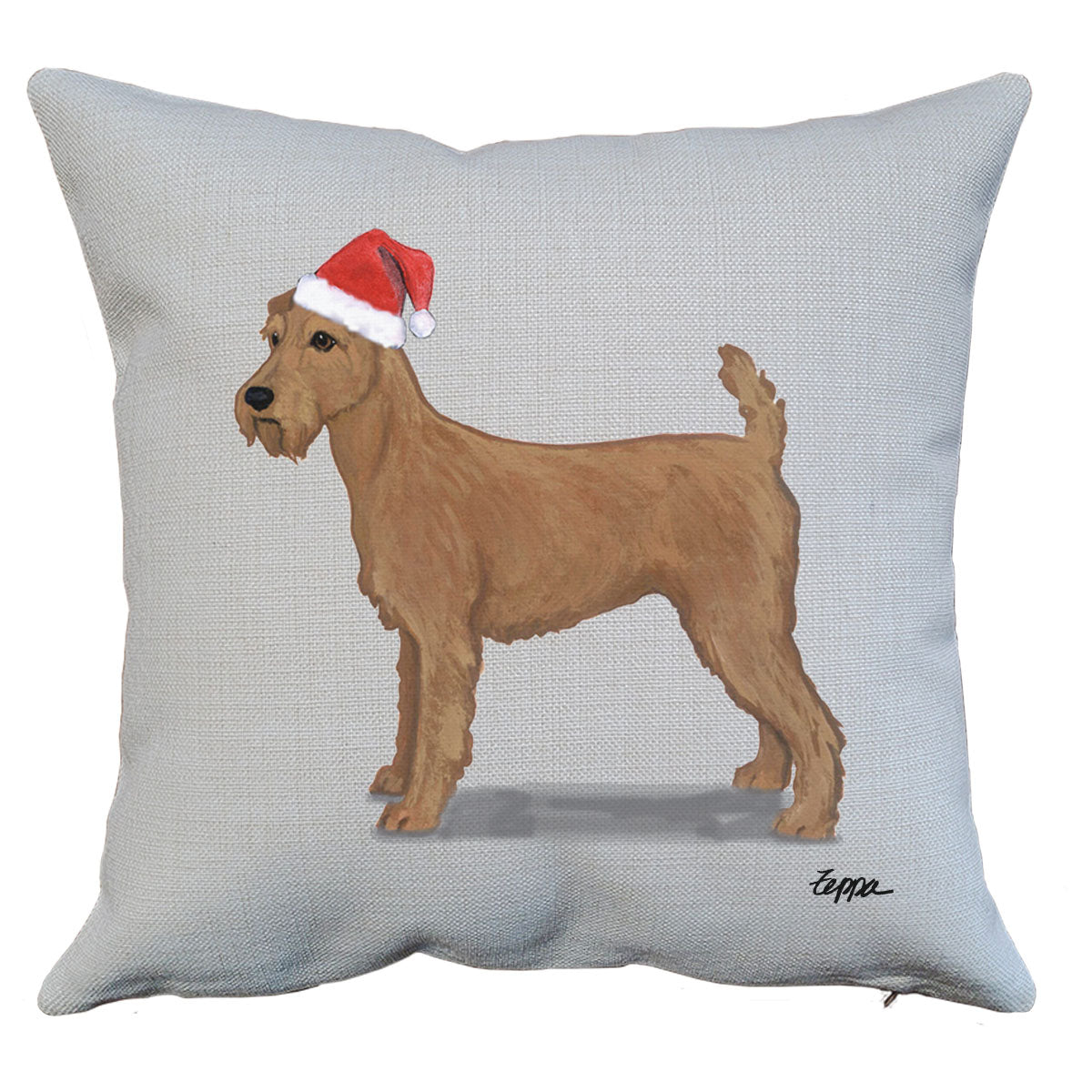Irish Terrier Santa Pillow