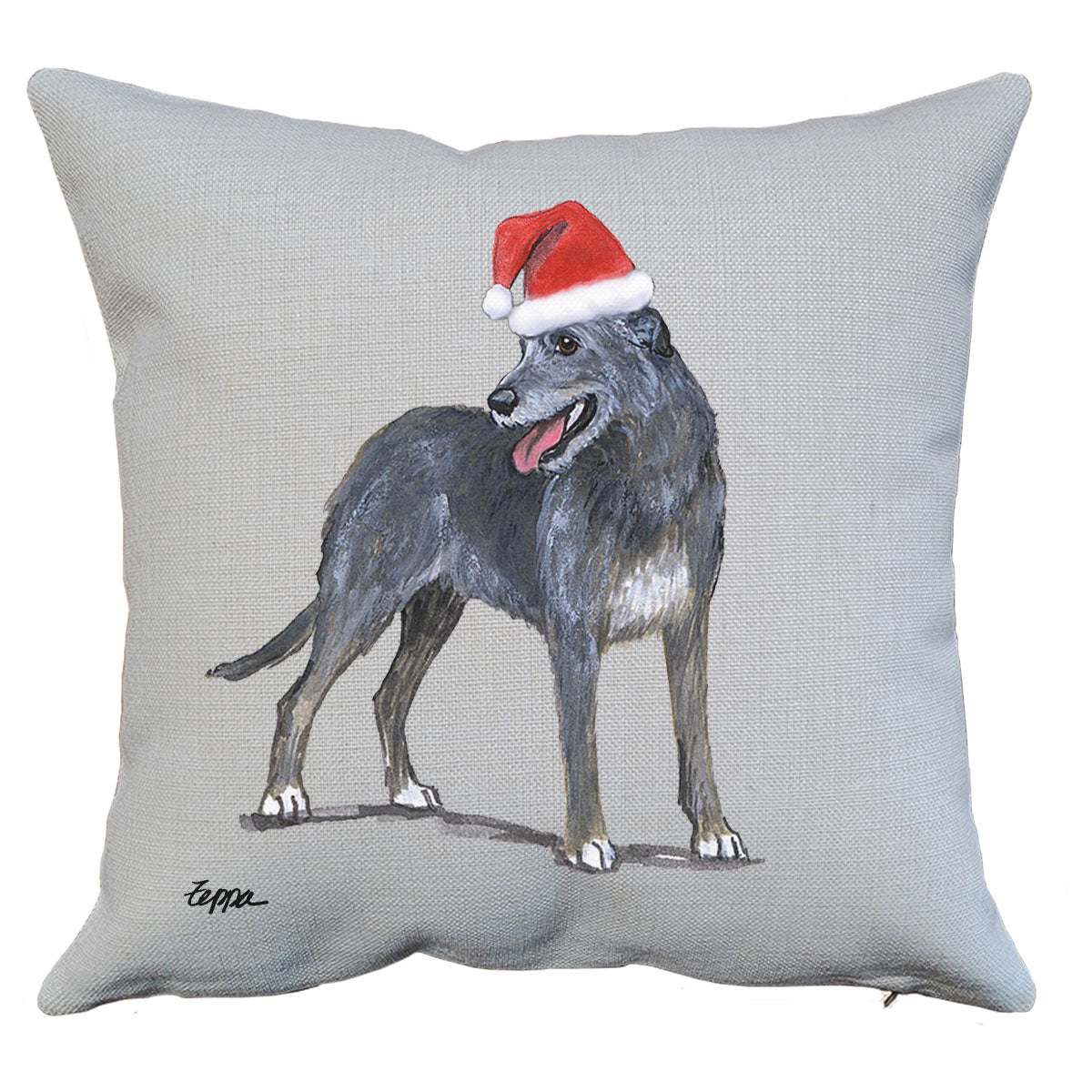 Irish Wolfhound Santa Pillow