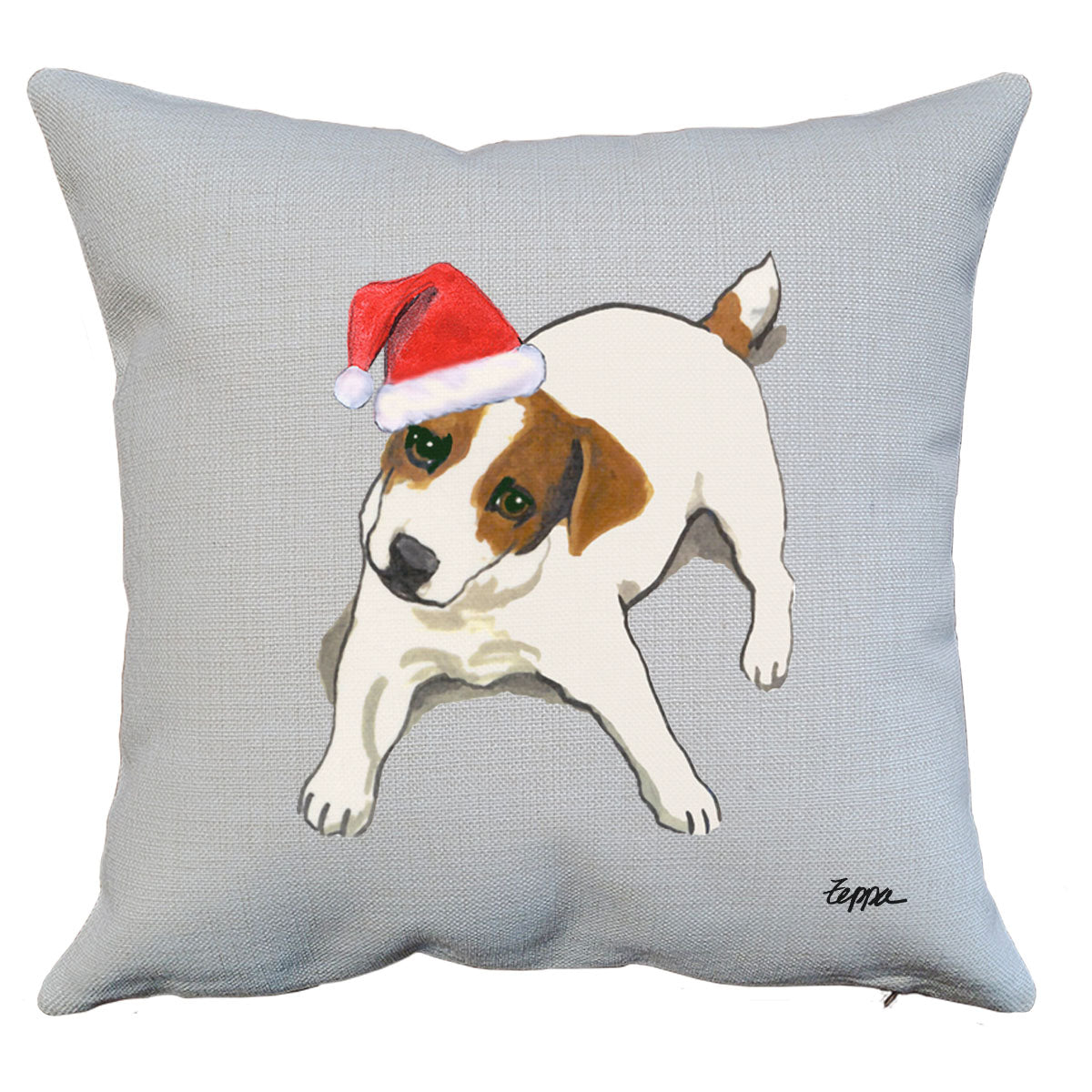 Jack Russell Lying Santa Pillow