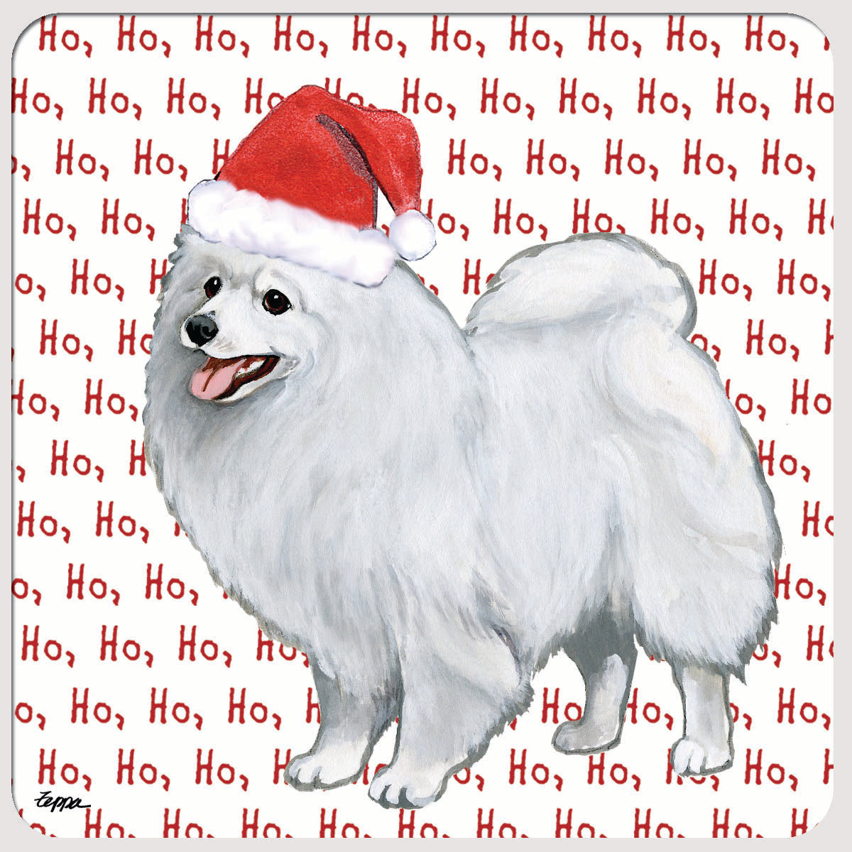 Japanese Spitz HoHoHo Coasters