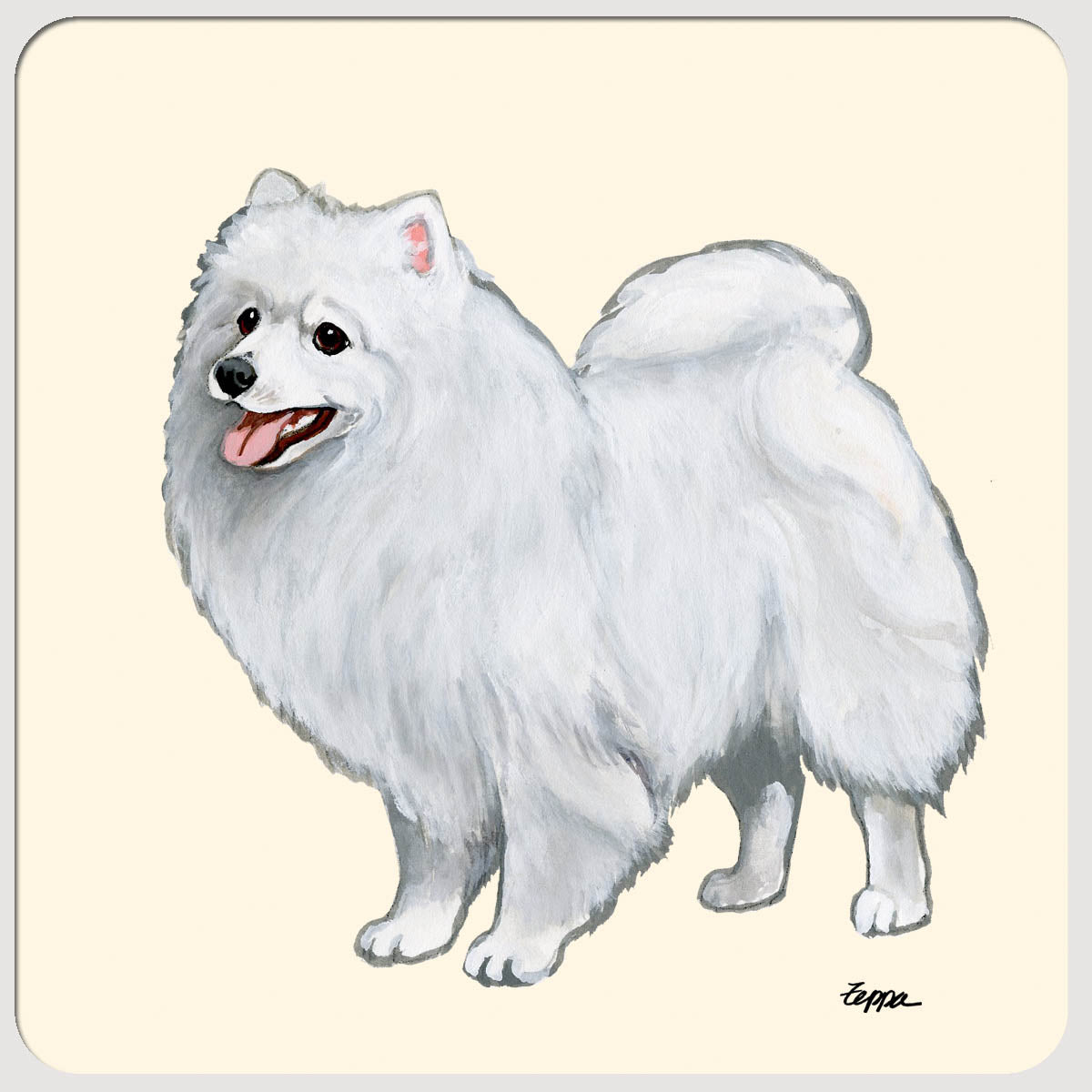 Japanese Spitz Plain Beverage Coasters