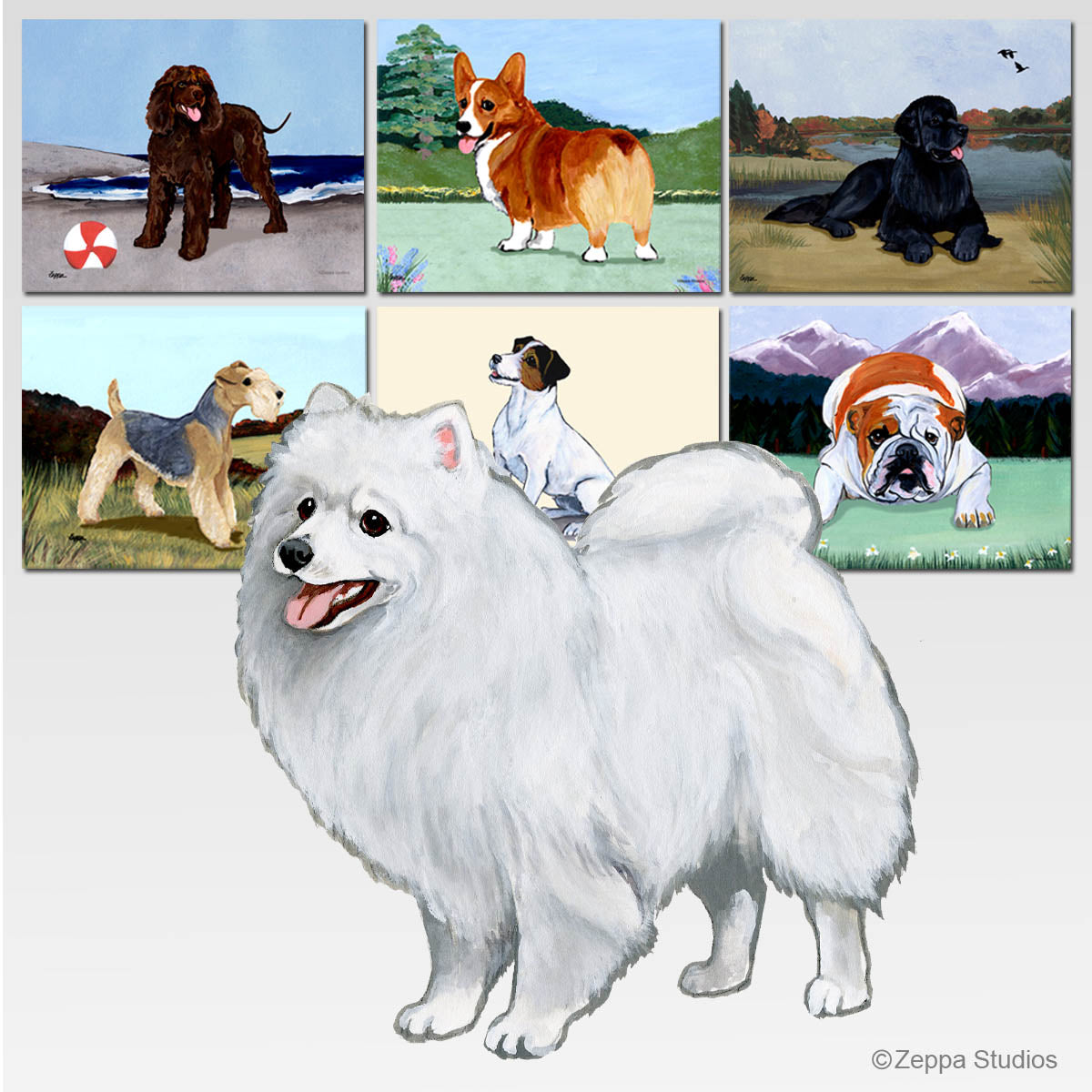 Japanese Spitz Scenic Mouse Pad