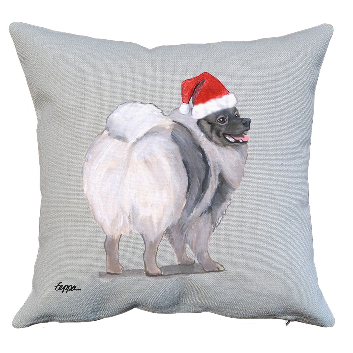 Keeshond Santa Pillow