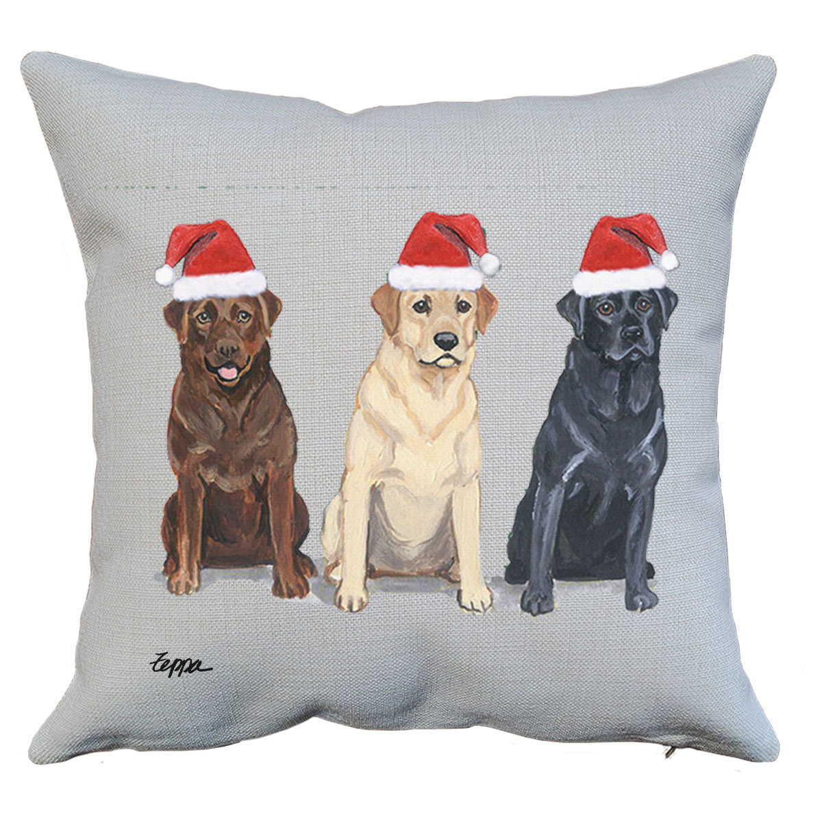 Labrador Trio Santa Pillow