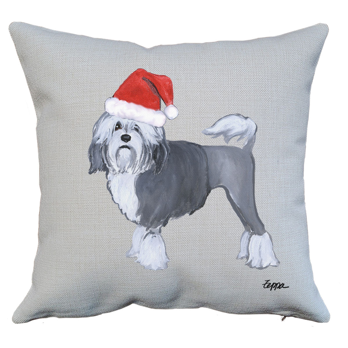 Lowchen Santa Pillow