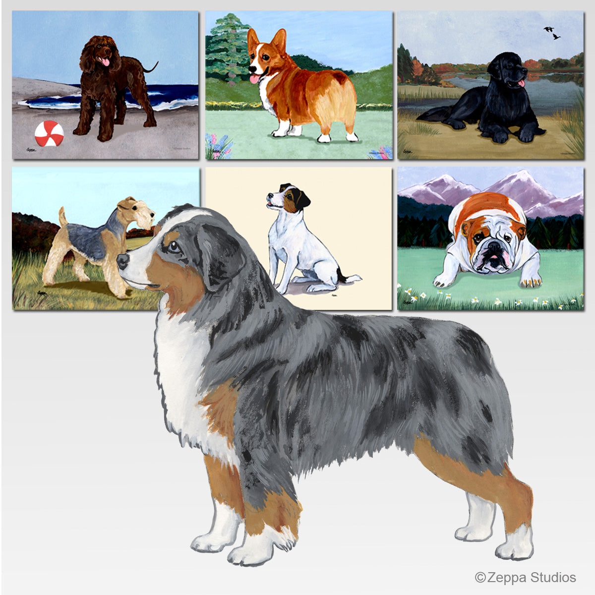 Miniature American Shepherd Scenic Mouse Pads