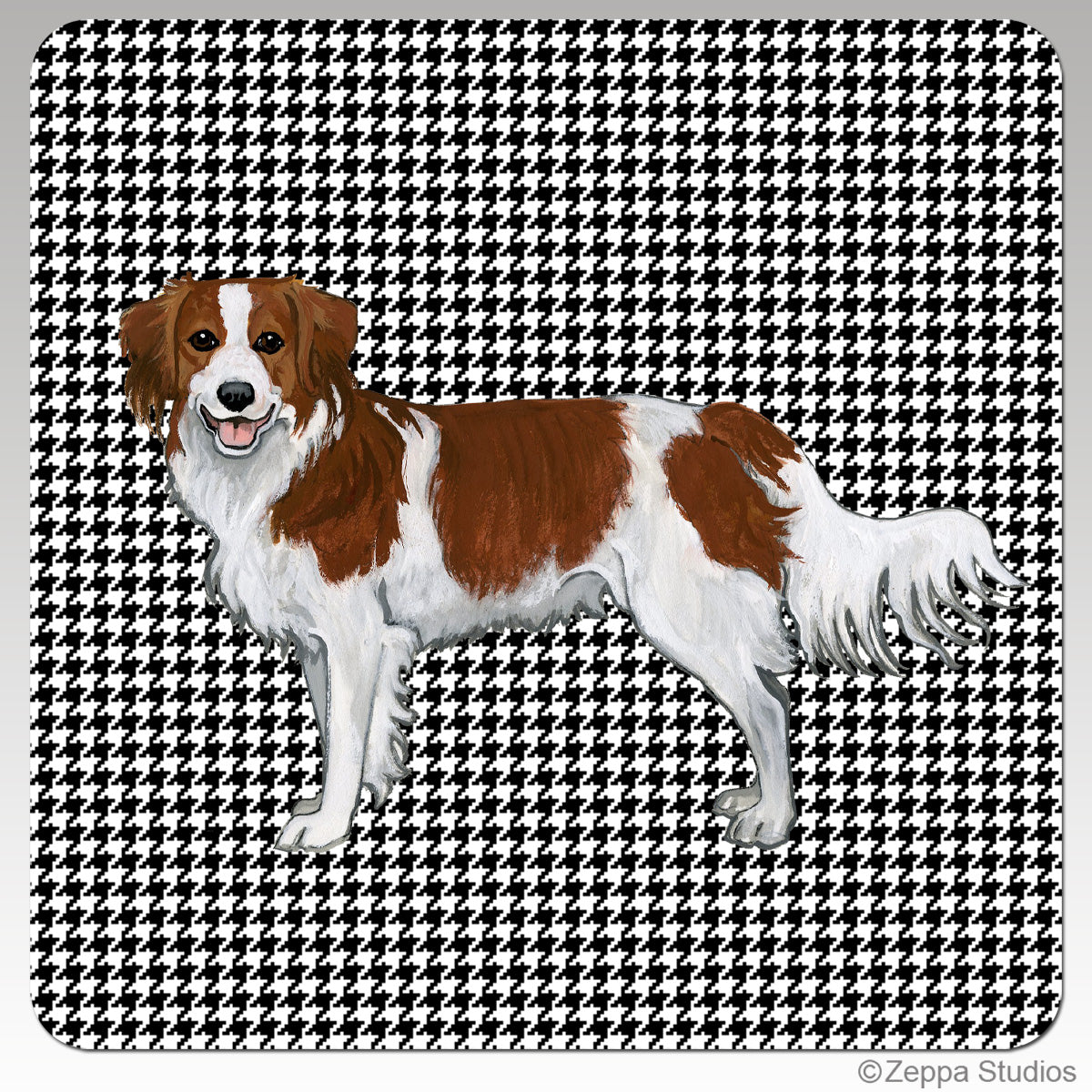 Nederlandse Kooikerhondje Houndzstooth Coasters