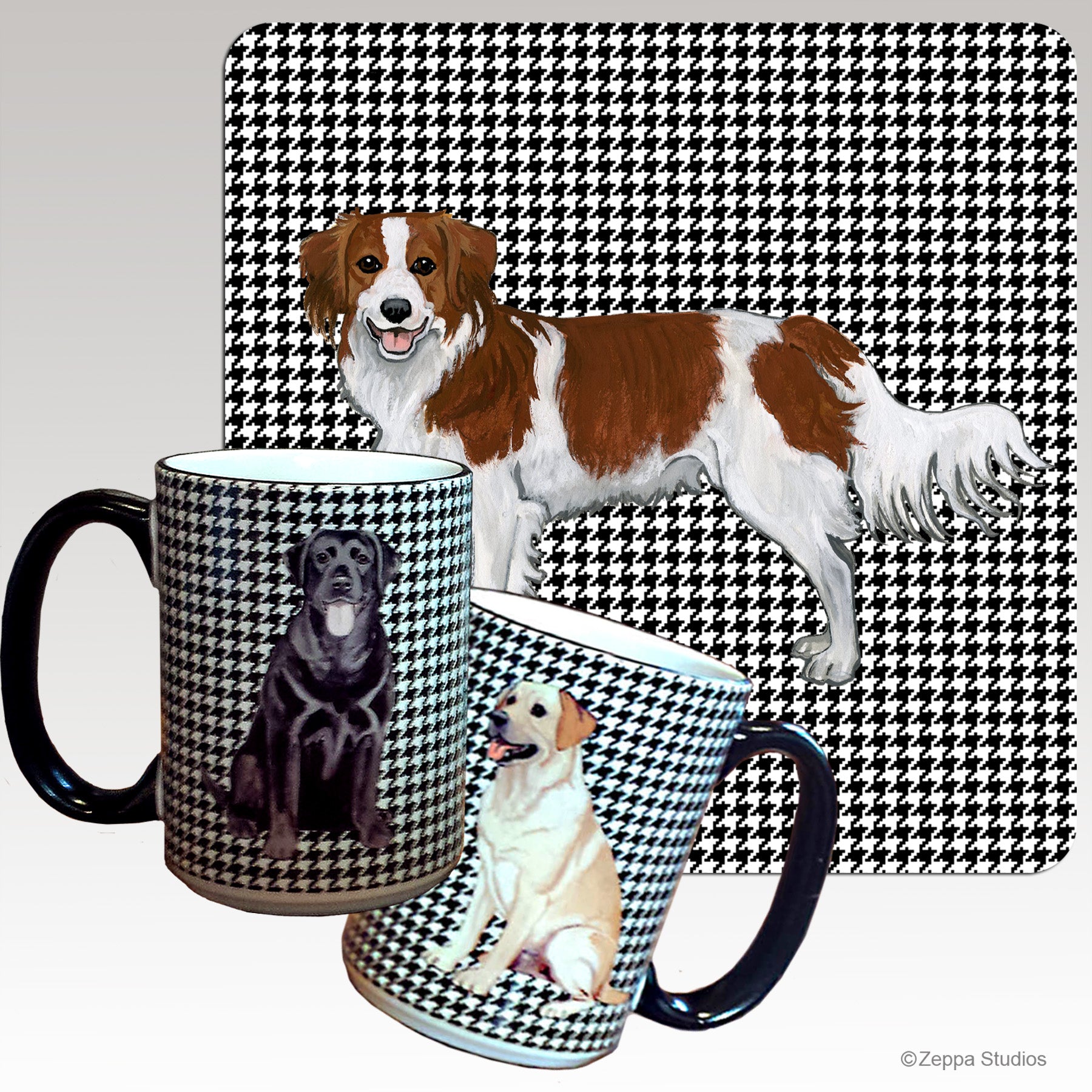 Nederlandse Kooikerhondje Houndstooth Mug