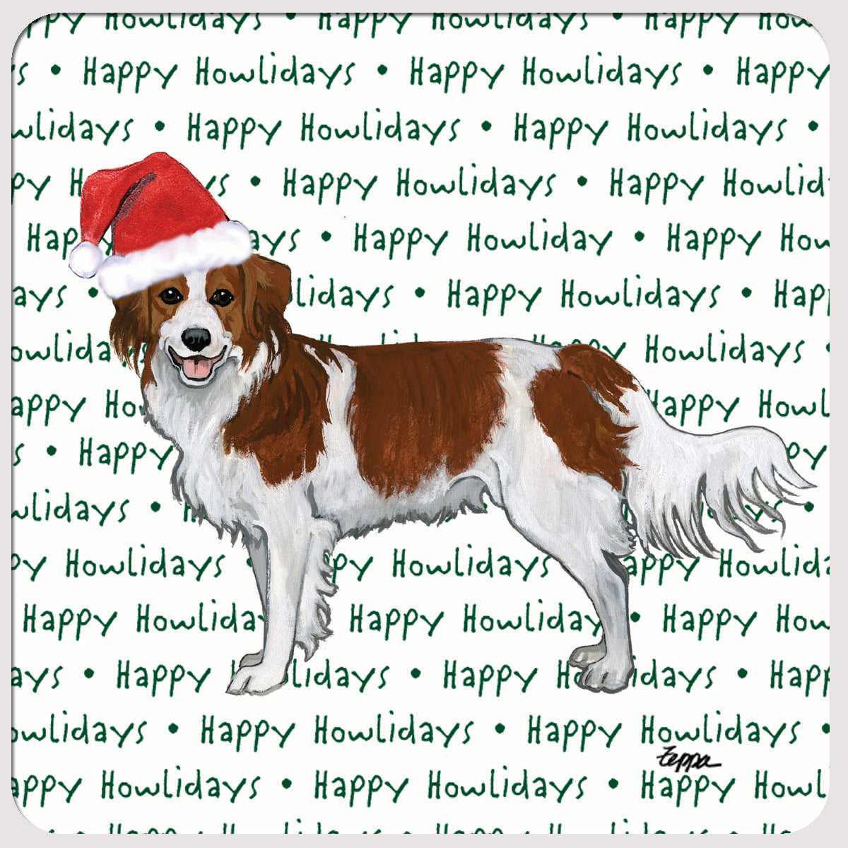 Nederlandse Kooikerhondje Happy Howlidays Coaster