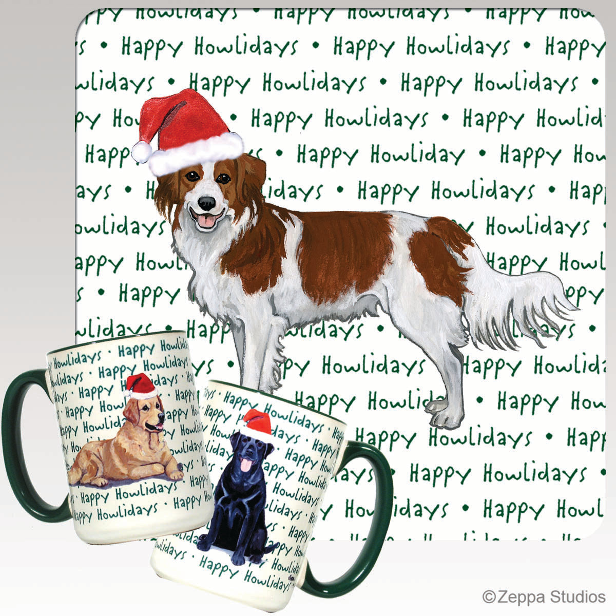 Nederlandse Kooikerhondje Happy Howlidays Mug