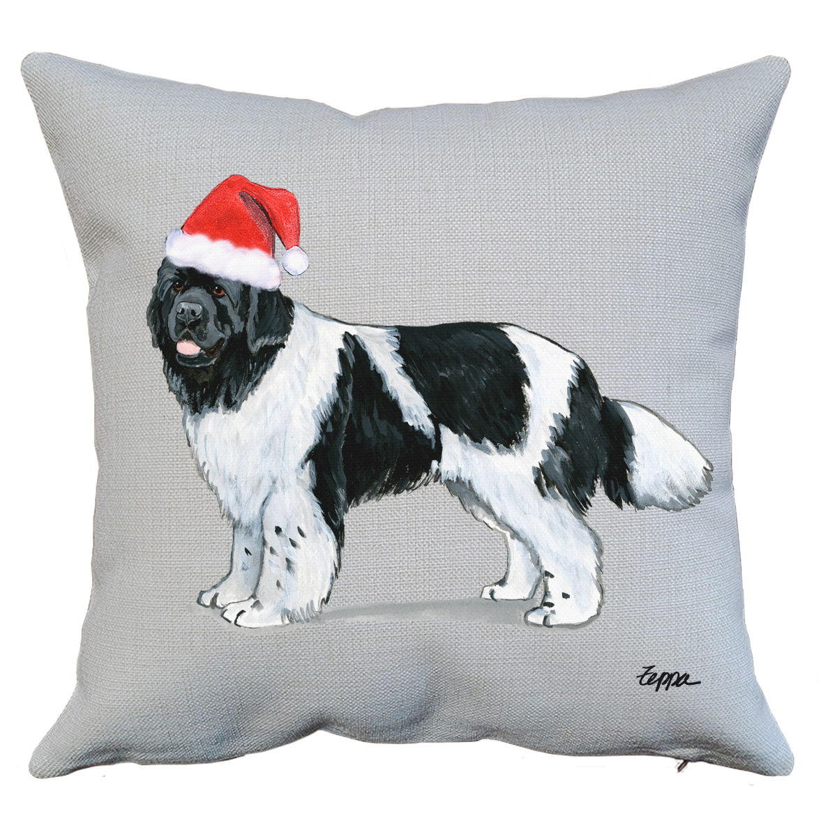 Landseer Newfoundland Santa Pillow