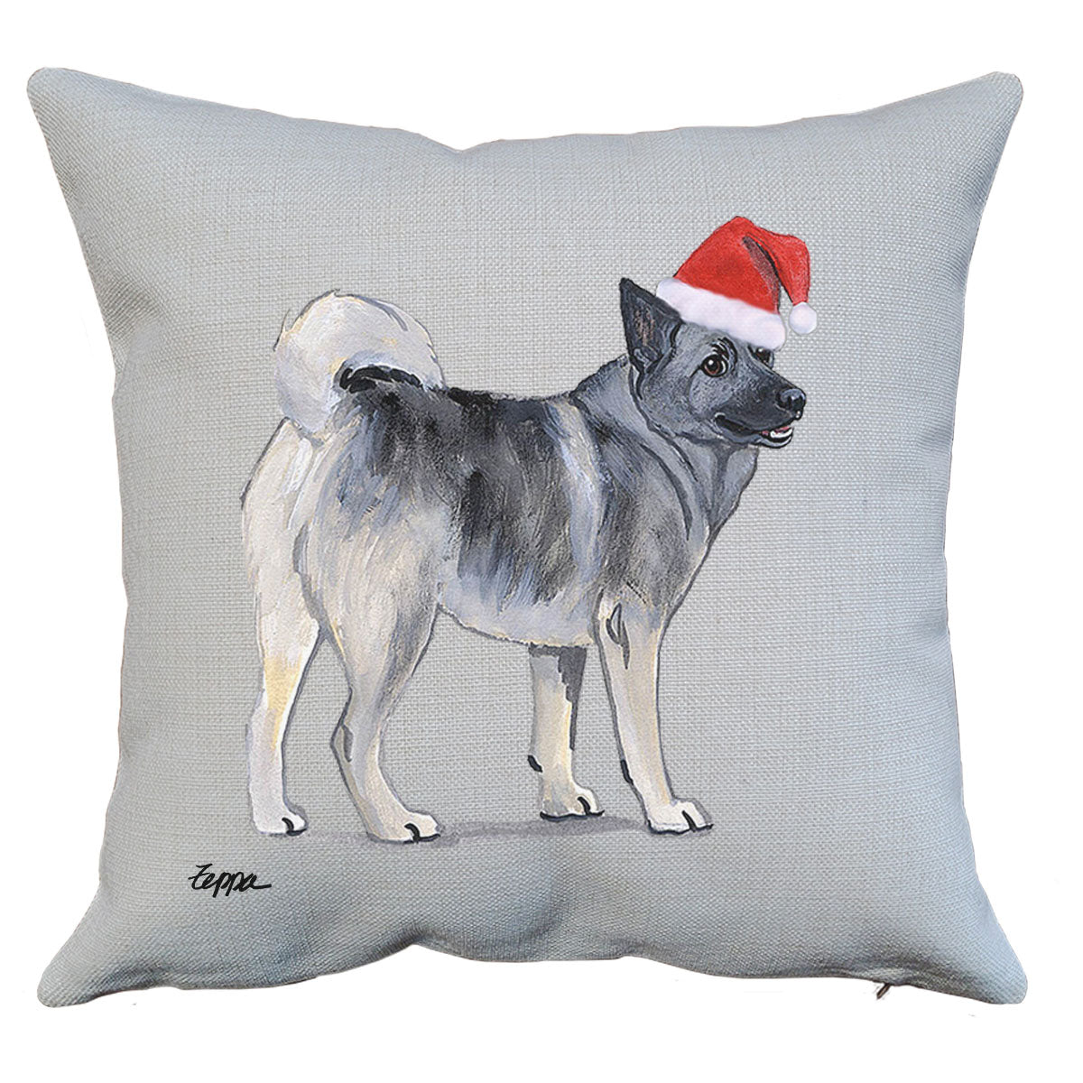 Norwegian Elkhound Santa Pillow