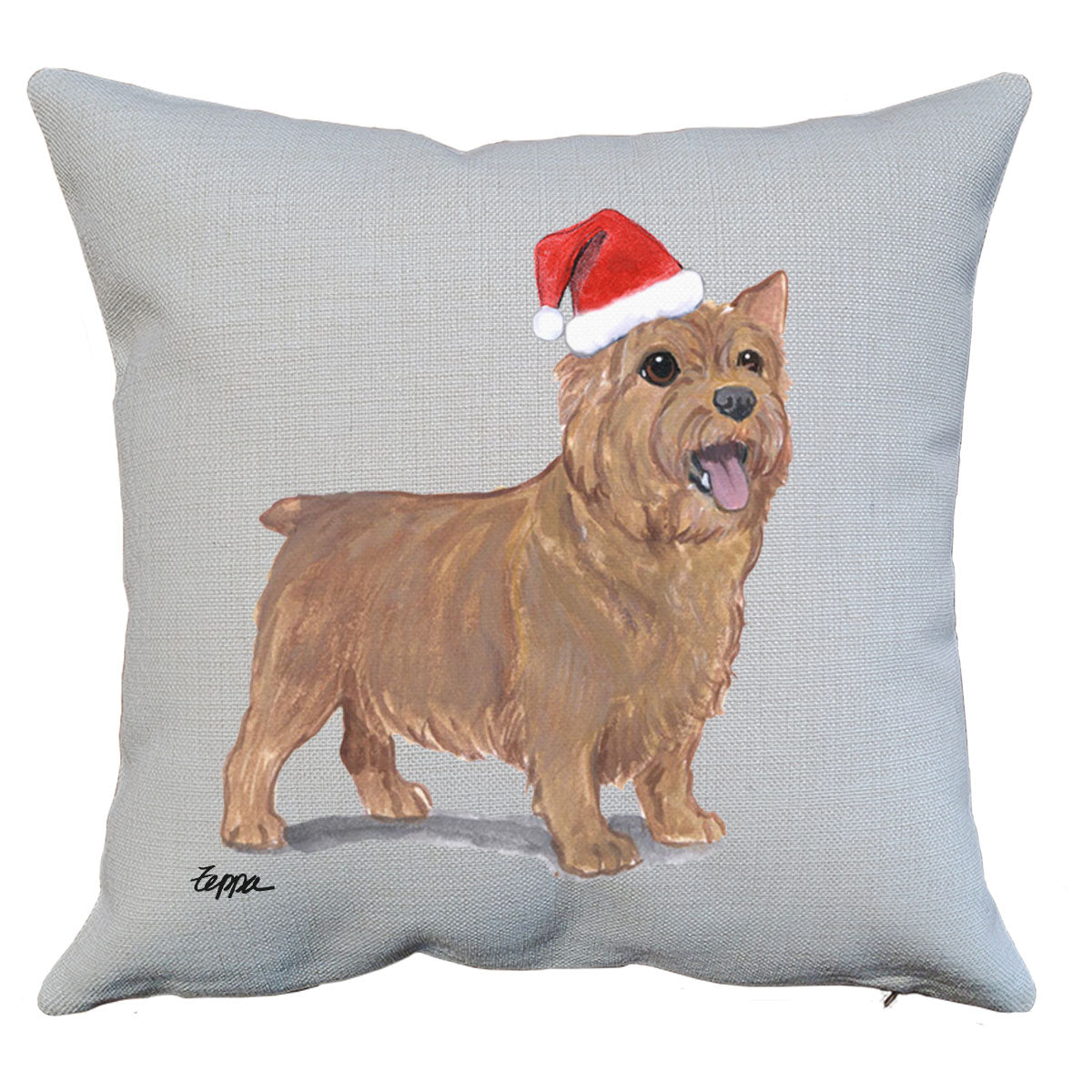 Norwich Terrier Santa Pillow