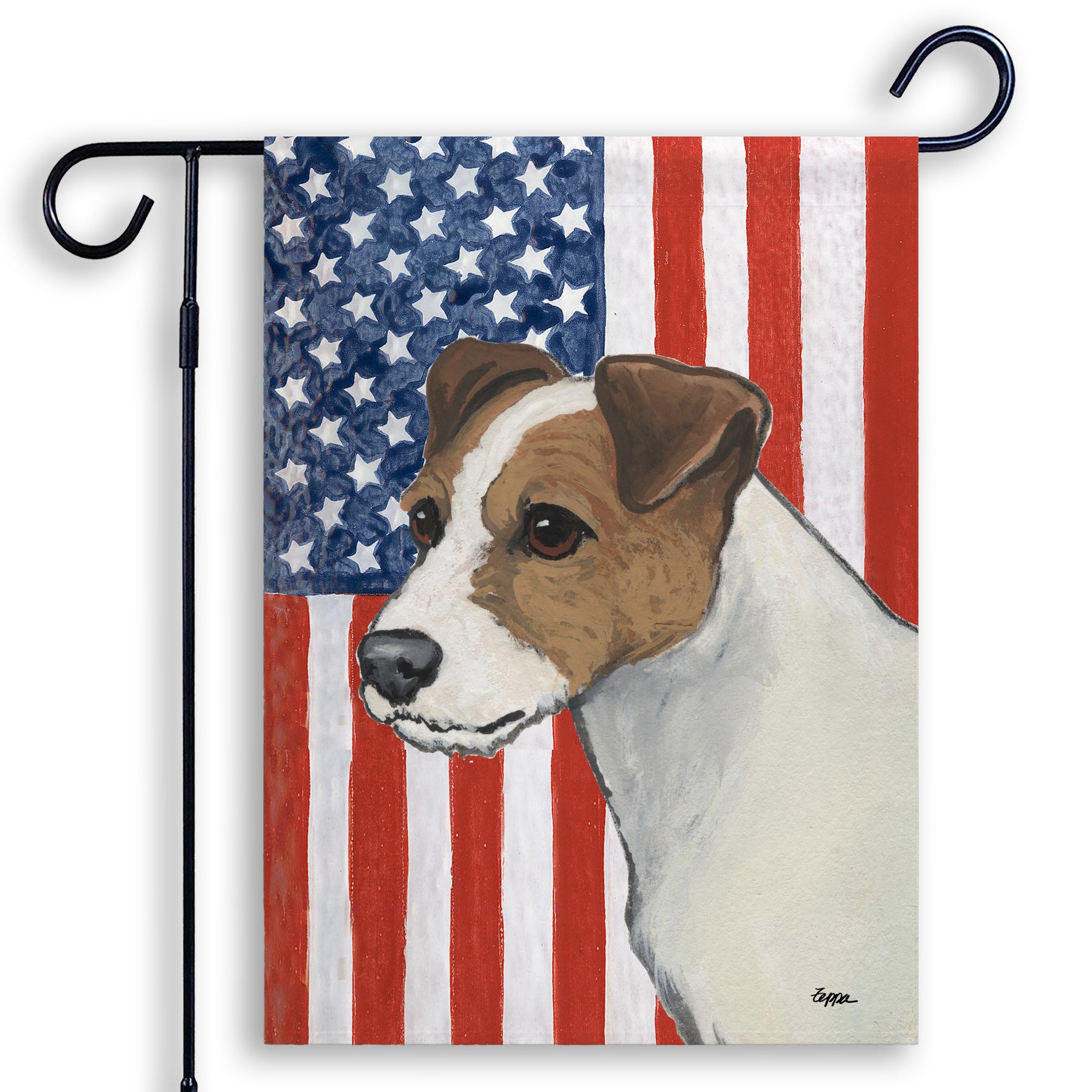 Parson Russell Americana Garden Flag