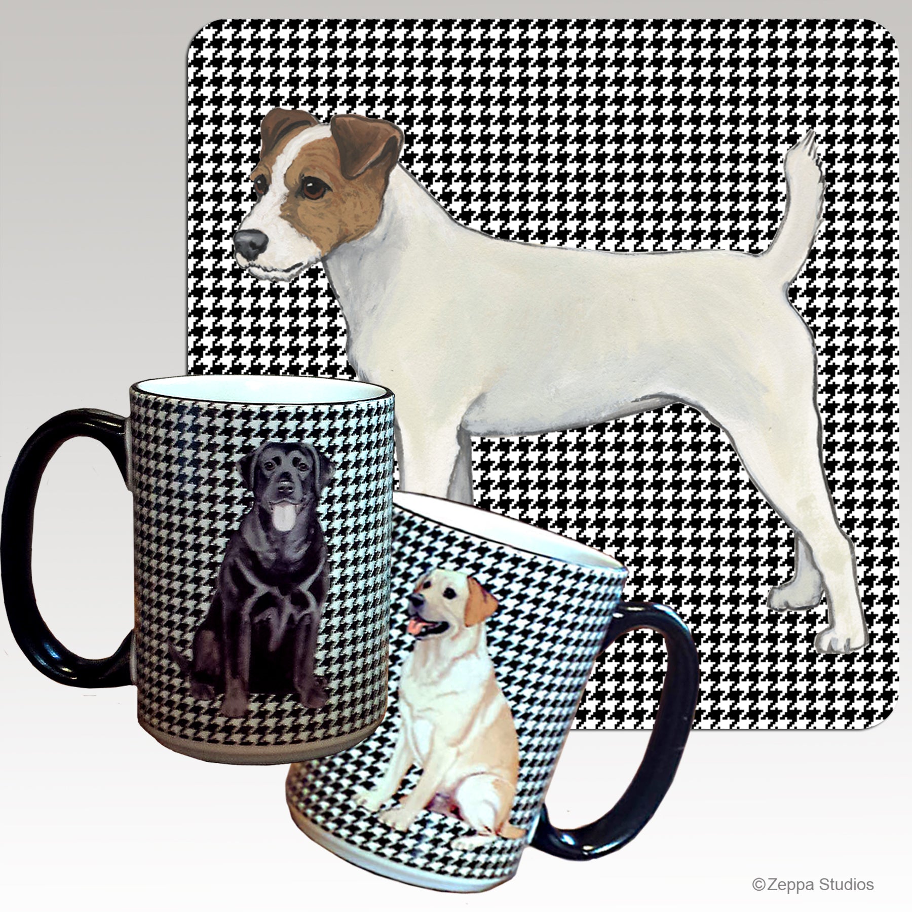 Parson Russell Terrier Houndstooth Mugs