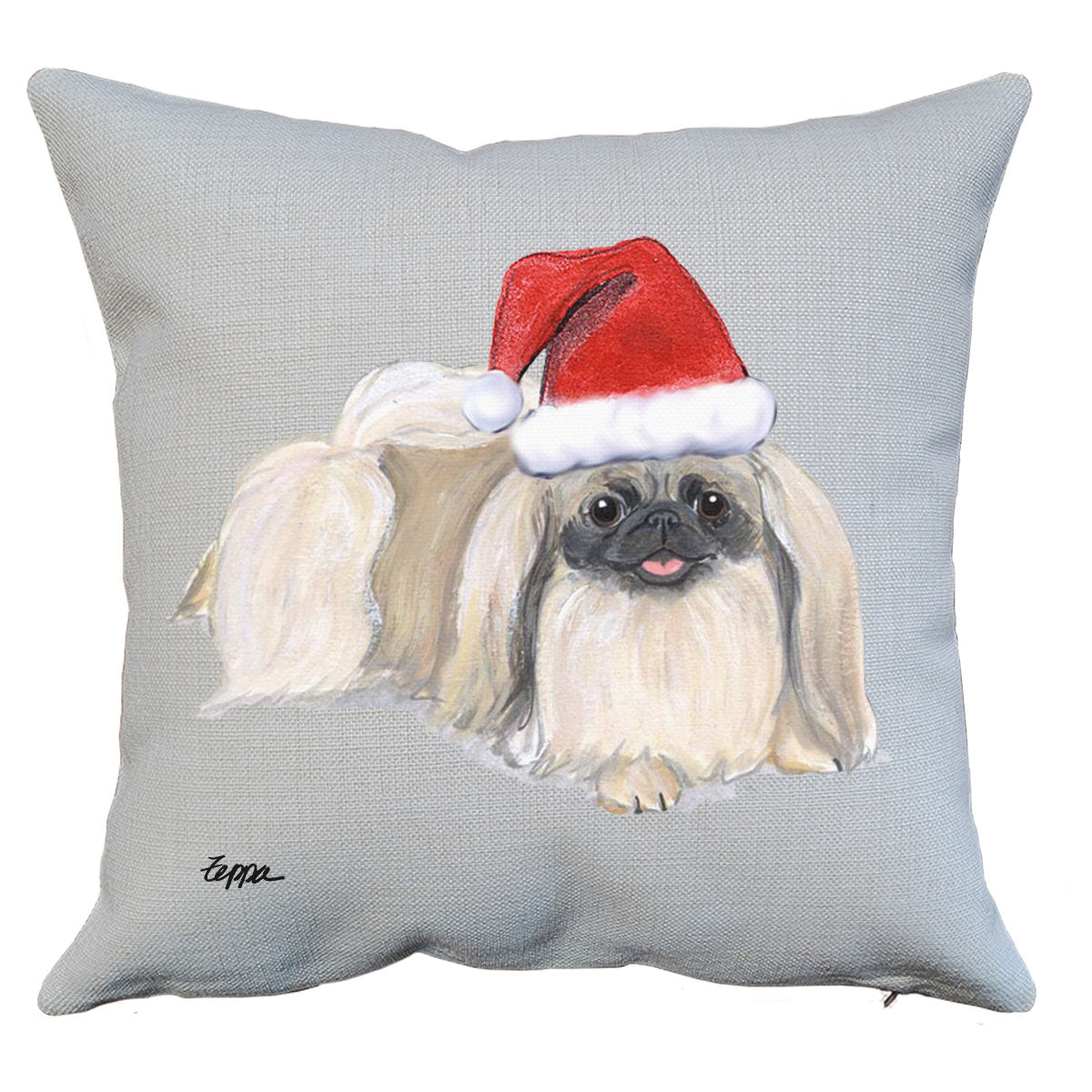 Pekingese Santa Pillow