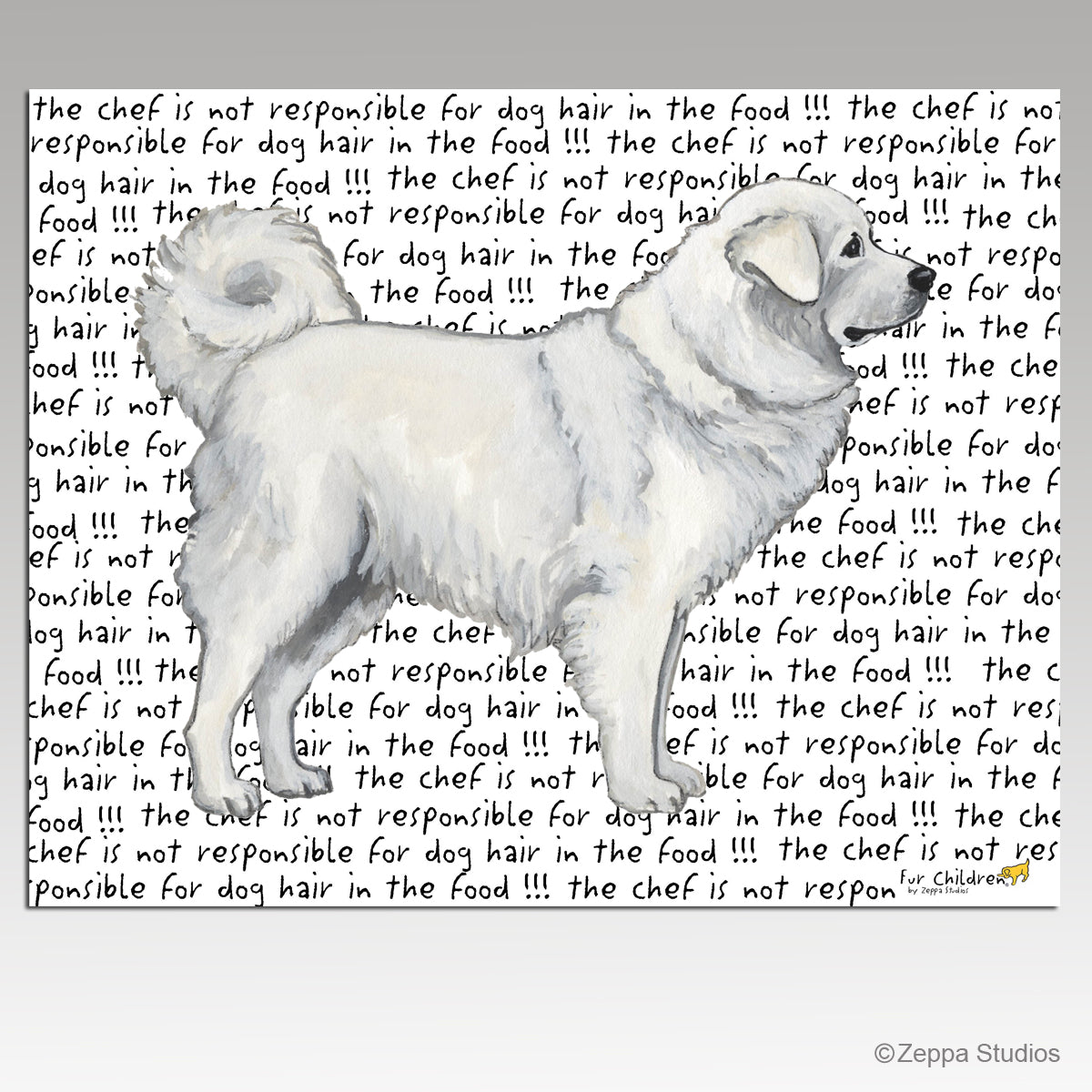 Polish Tatra Sheepdog Tempered Glass Cutting Board