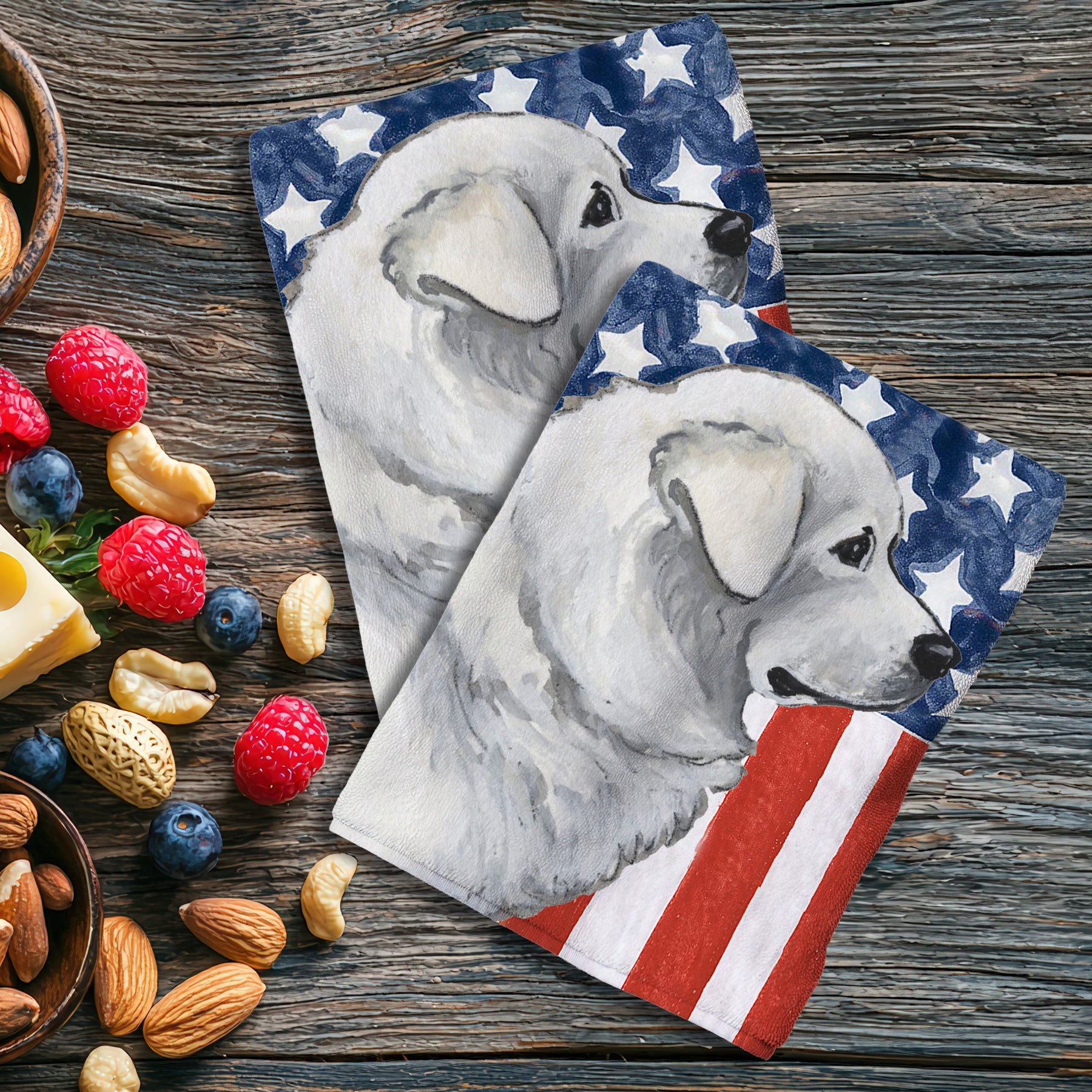 Polish Tatra Sheepdog Americana Kitchen Towel Set